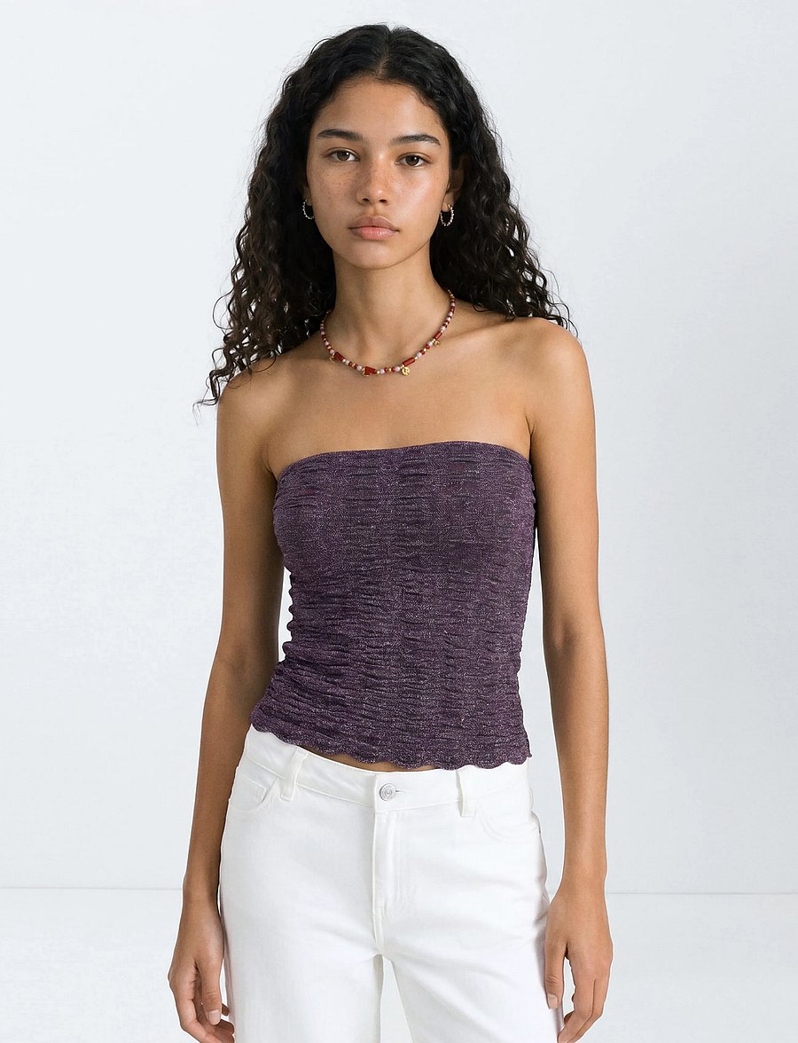 Mango Teen - Metallic bandeau top - Ærmeløs undertrøje - medium purple - 0