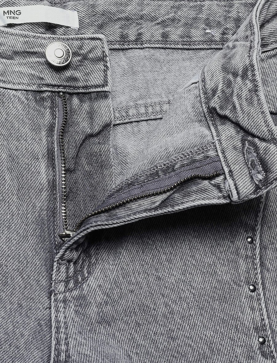 Mango Teen - Wide-leg jeans with studded seams - brede jeans - open grey - 2