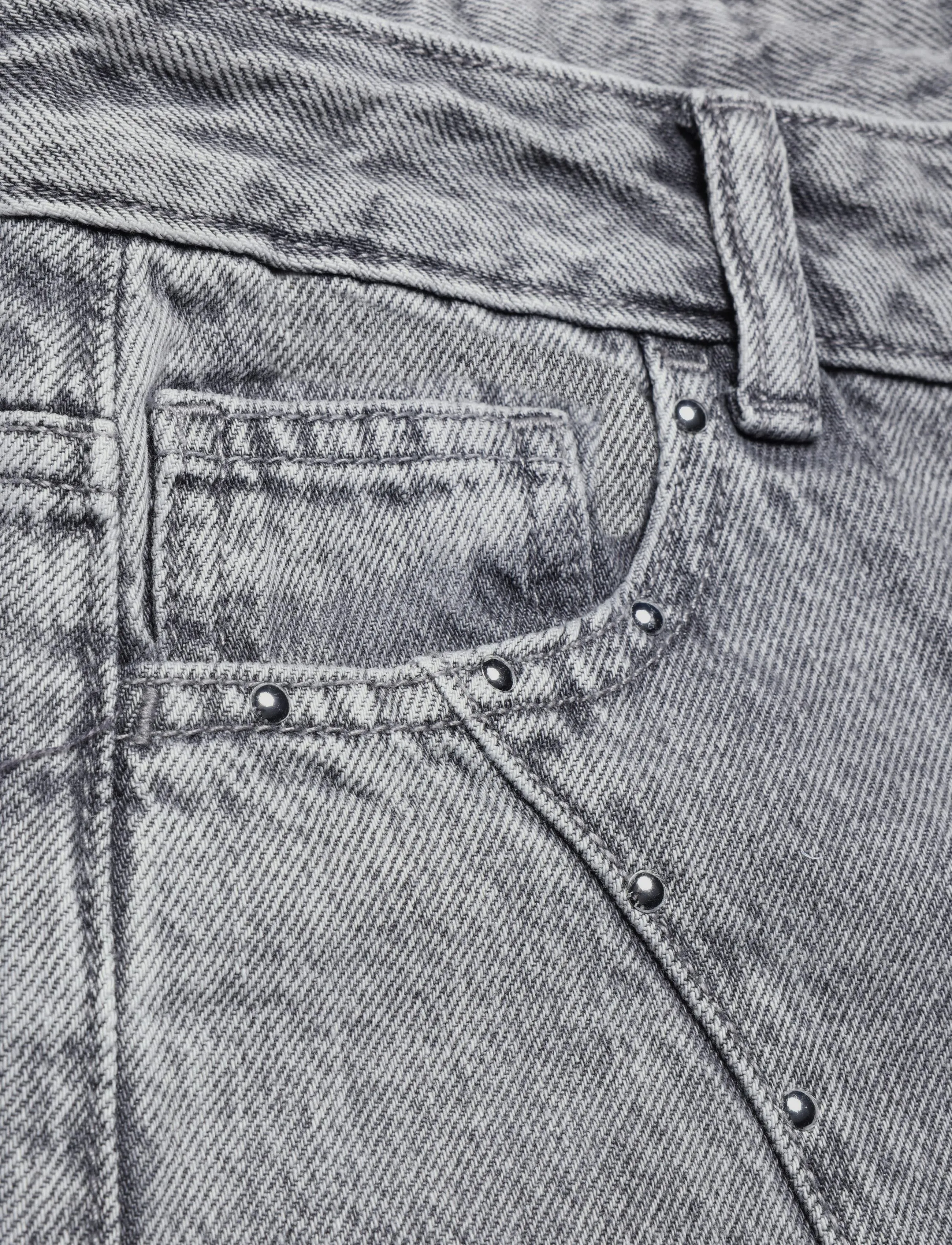 Mango Teen - Wide-leg jeans with studded seams - brede jeans - open grey - 4