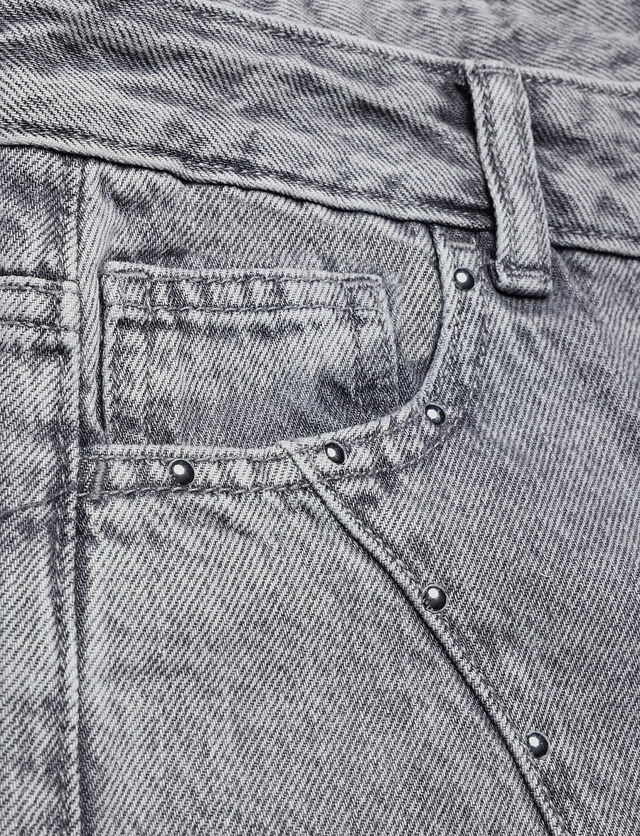 Mango Teen - Wide-leg jeans with studded seams - brede jeans - open grey - 4