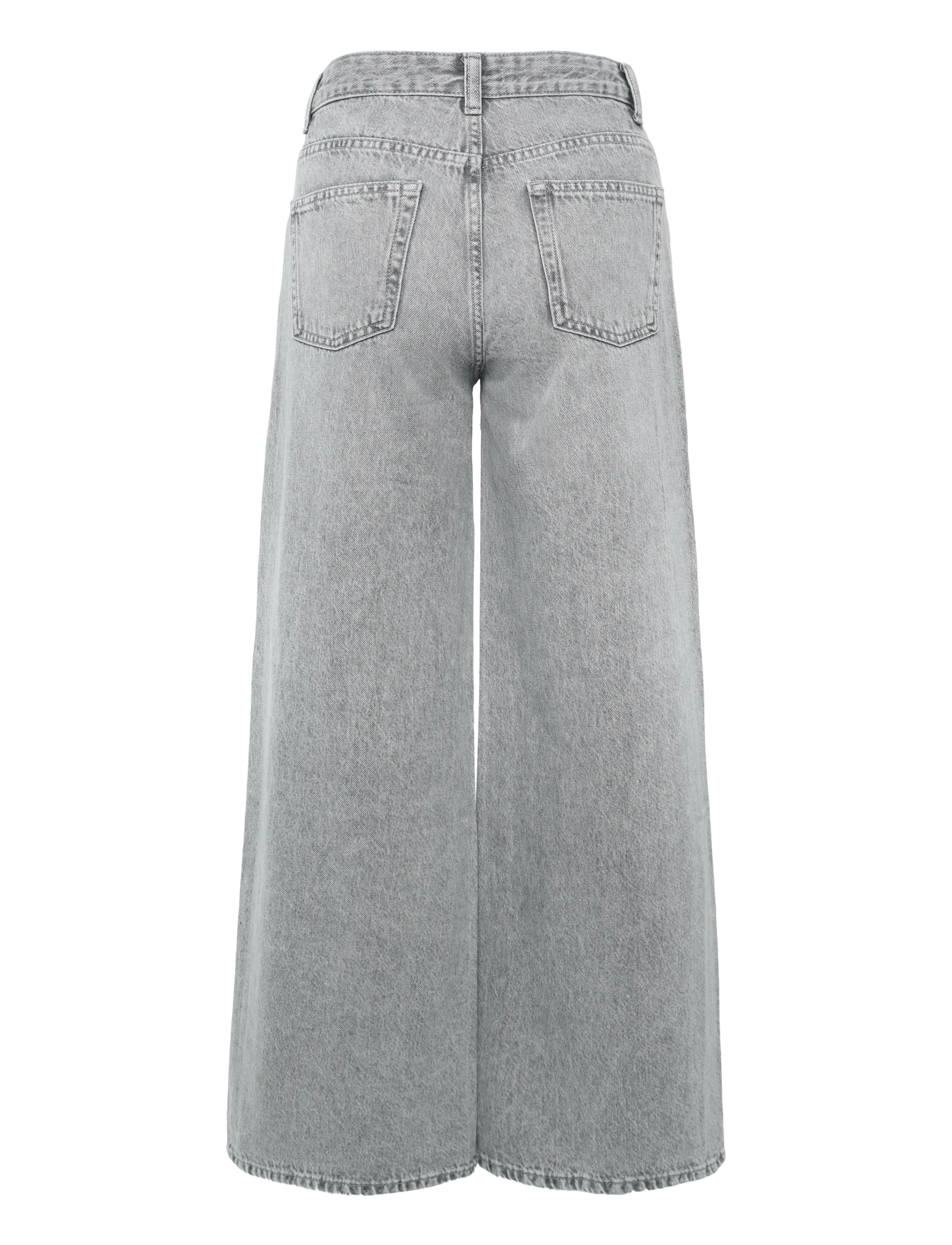 Mango Teen - Low-waist wide-leg jeans - vida jeans - open grey - 1