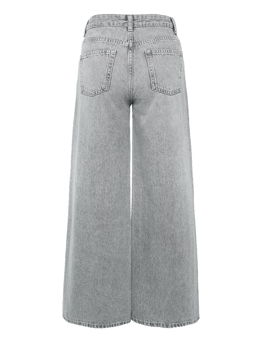 Mango Teen - Low-waist wide-leg jeans - vida jeans - open grey - 1