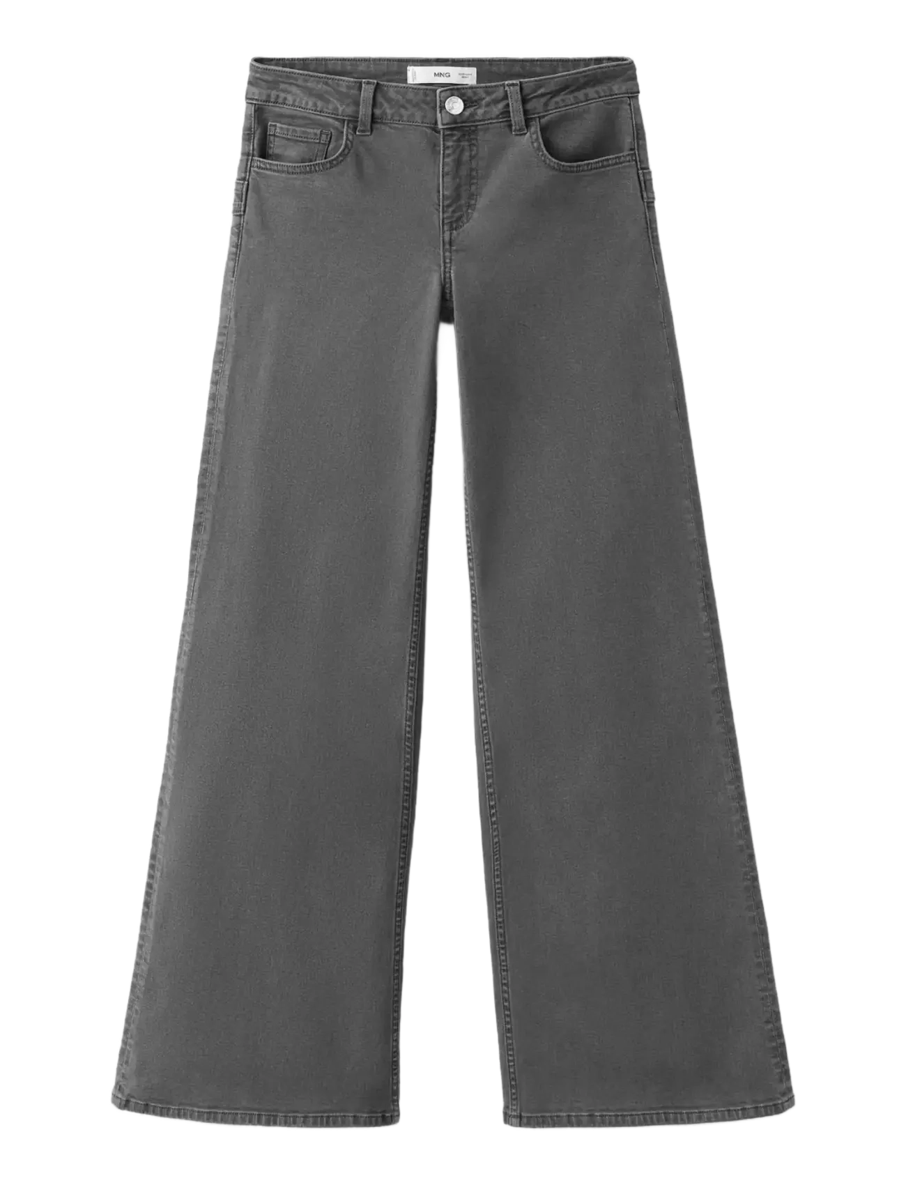 Mango Teen Wide leg jeans with star seam - Tøj - CHARCOAL / grey