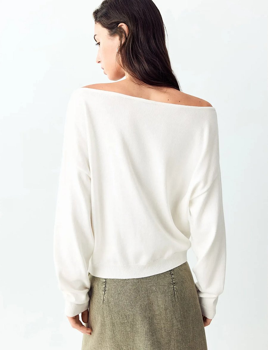 Mango Teen - Knitted jumper with neck detail - trøjer - white - 3