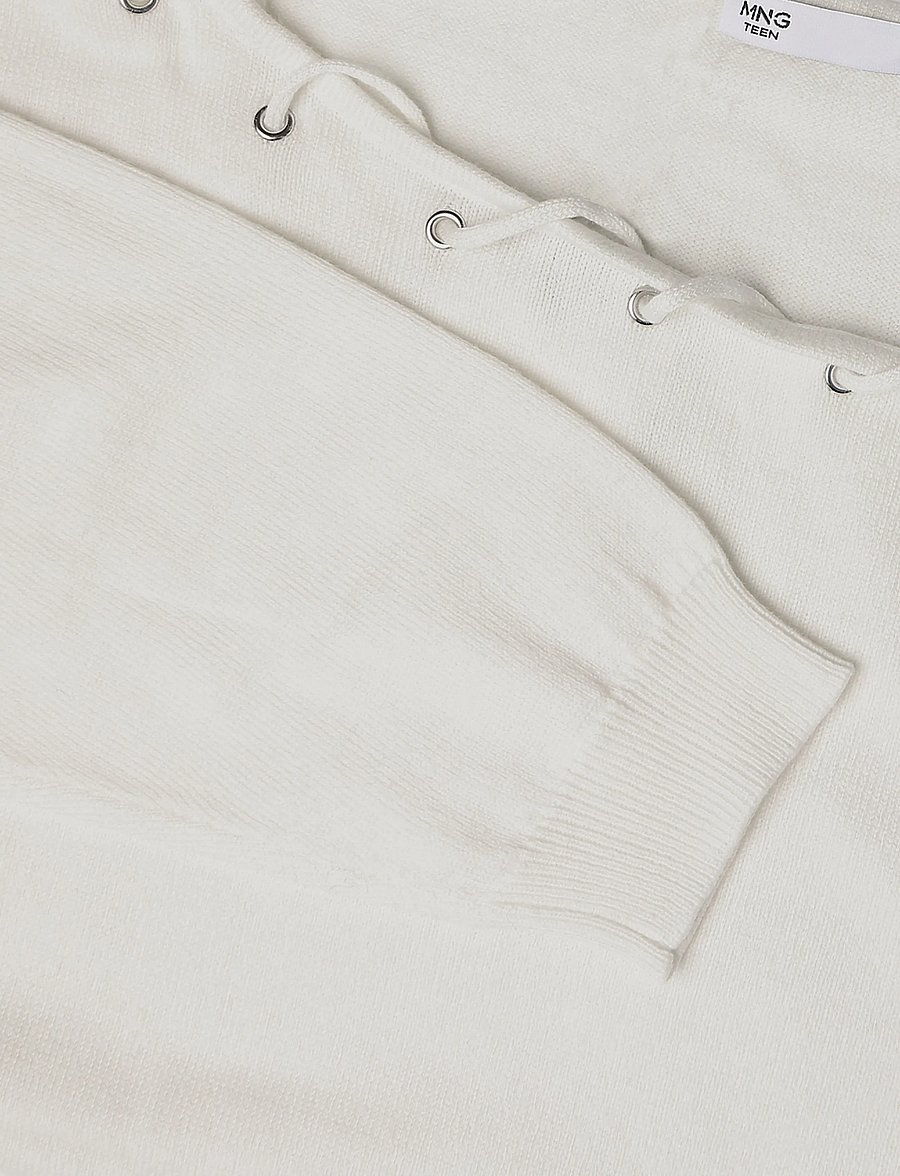Mango Teen - Knitted jumper with neck detail - trøjer - white - 4