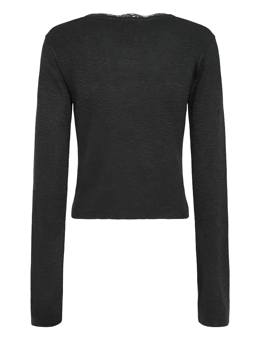 Mango Teen - V-neck jumper with lace trim - bluser & tunikaer - grey - 2