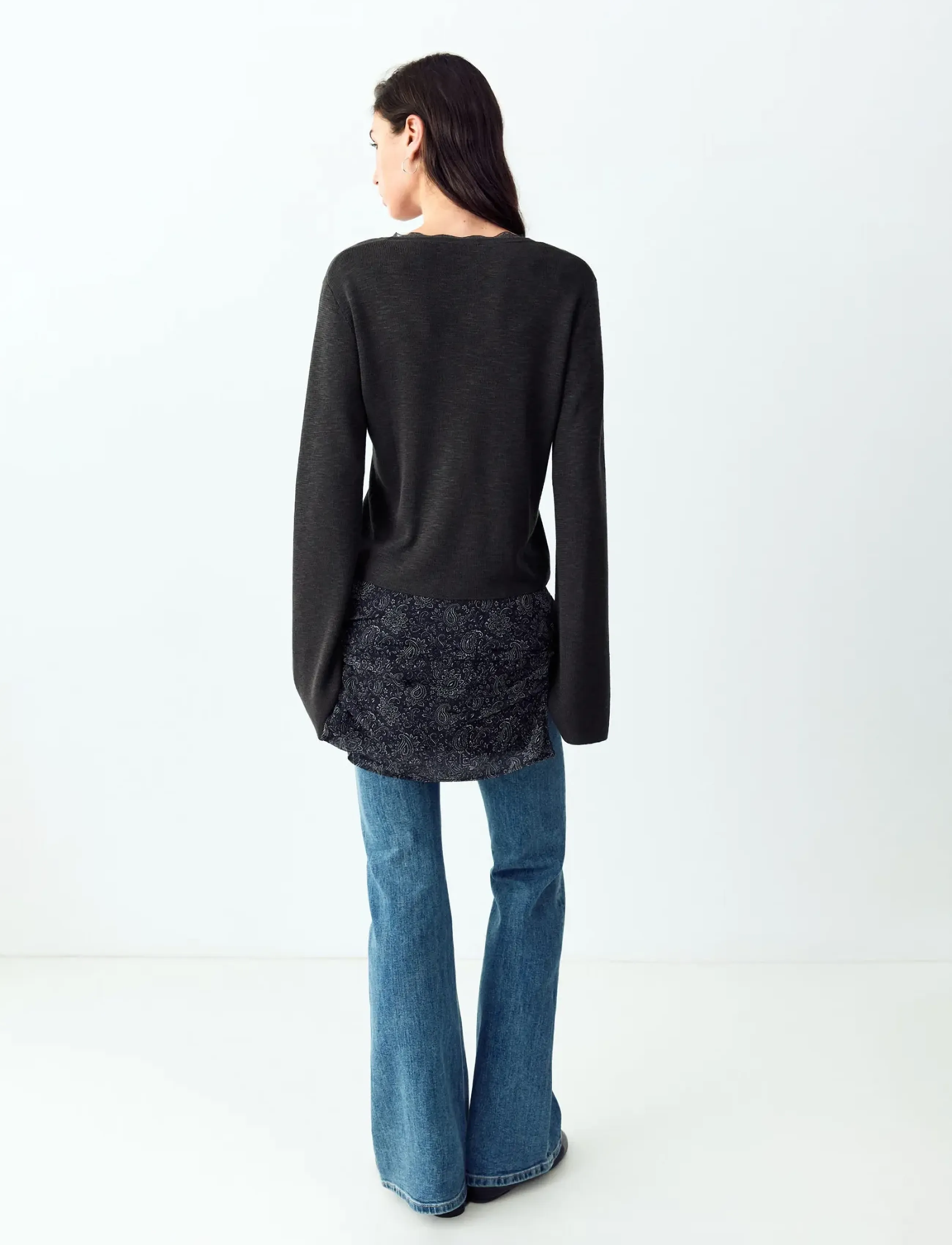 Mango Teen - V-neck jumper with lace trim - bluser & tunikaer - grey - 3