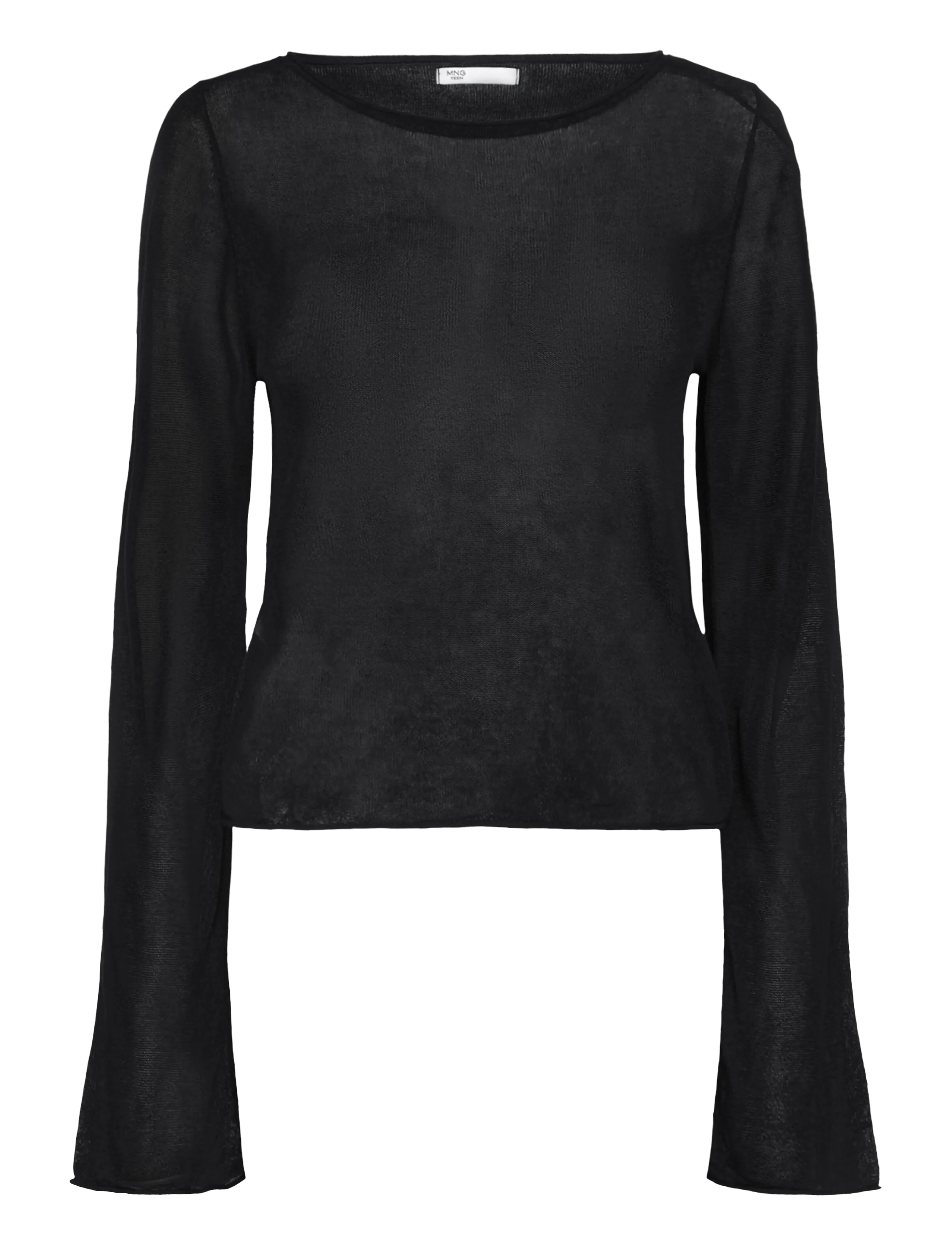 Mango Teen - Fine knit semi-transparent jumper - trøjer - black - 1