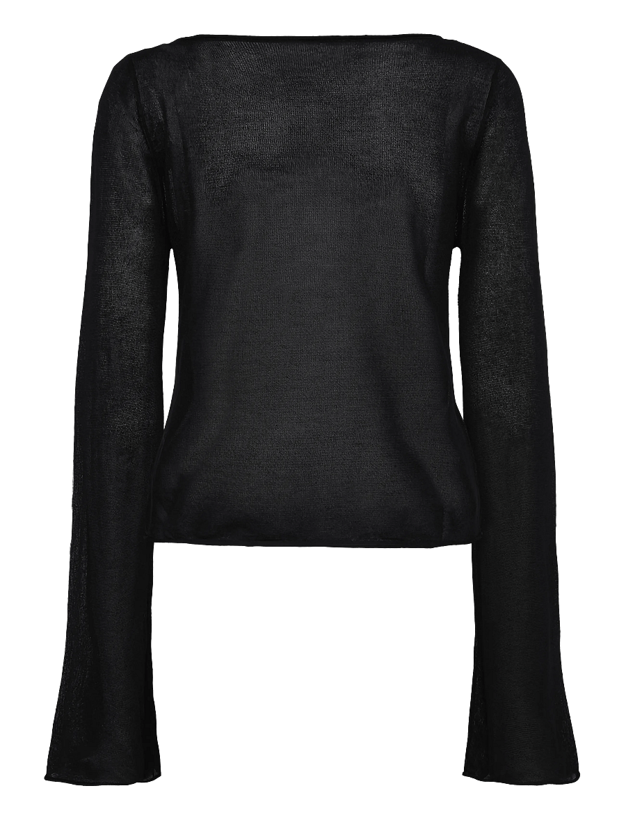 Mango Teen - Fine knit semi-transparent jumper - trøjer - black - 2