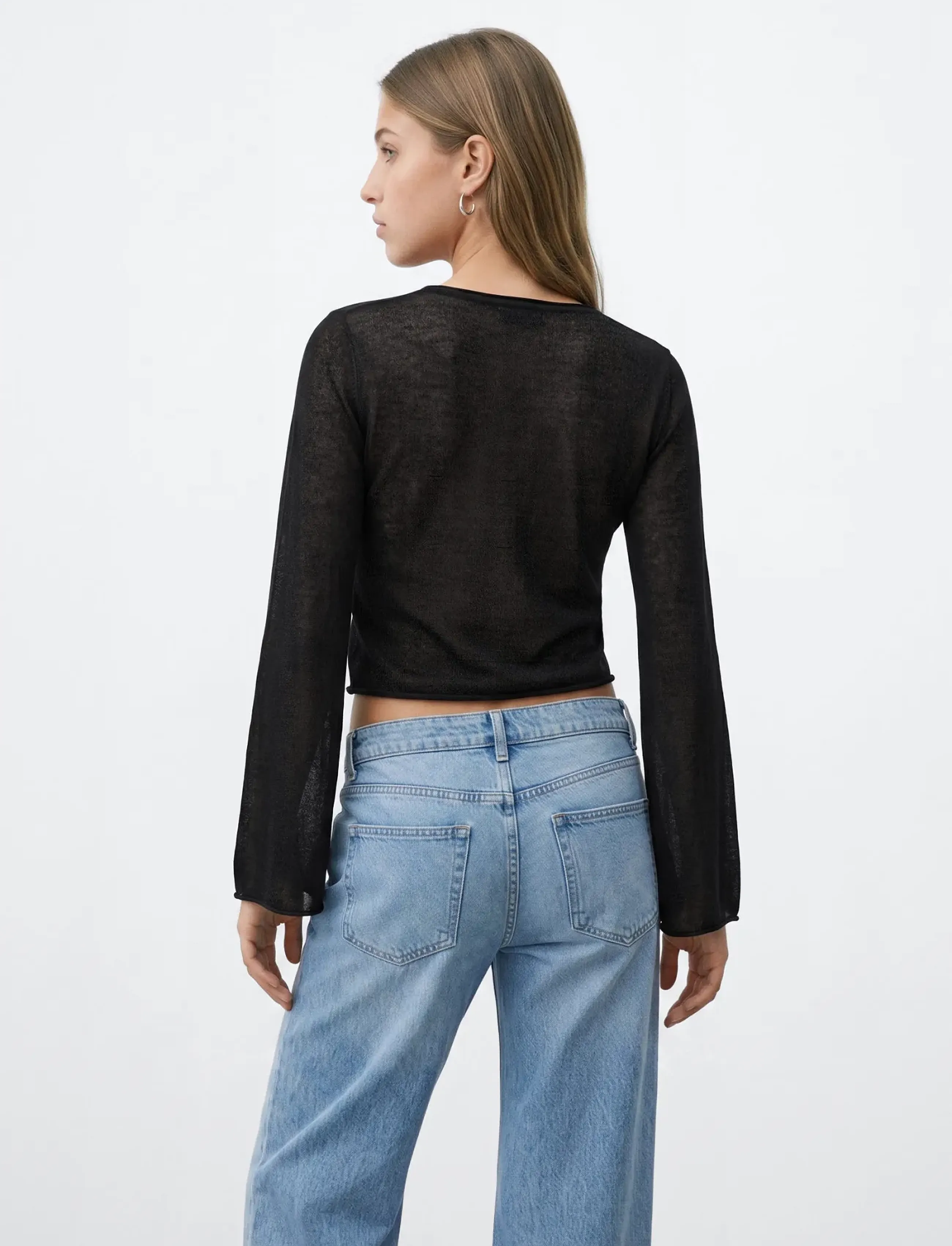 Mango Teen - Fine knit semi-transparent jumper - trøjer - black - 3