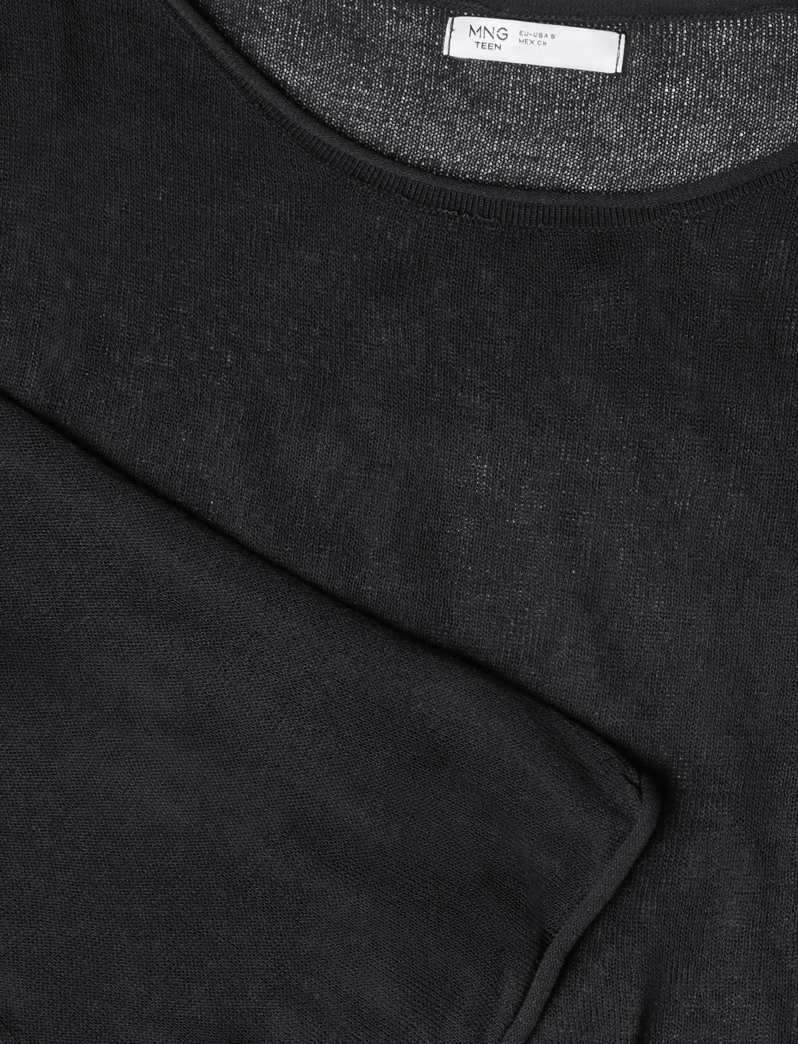 Mango Teen - Fine knit semi-transparent jumper - trøjer - black - 4