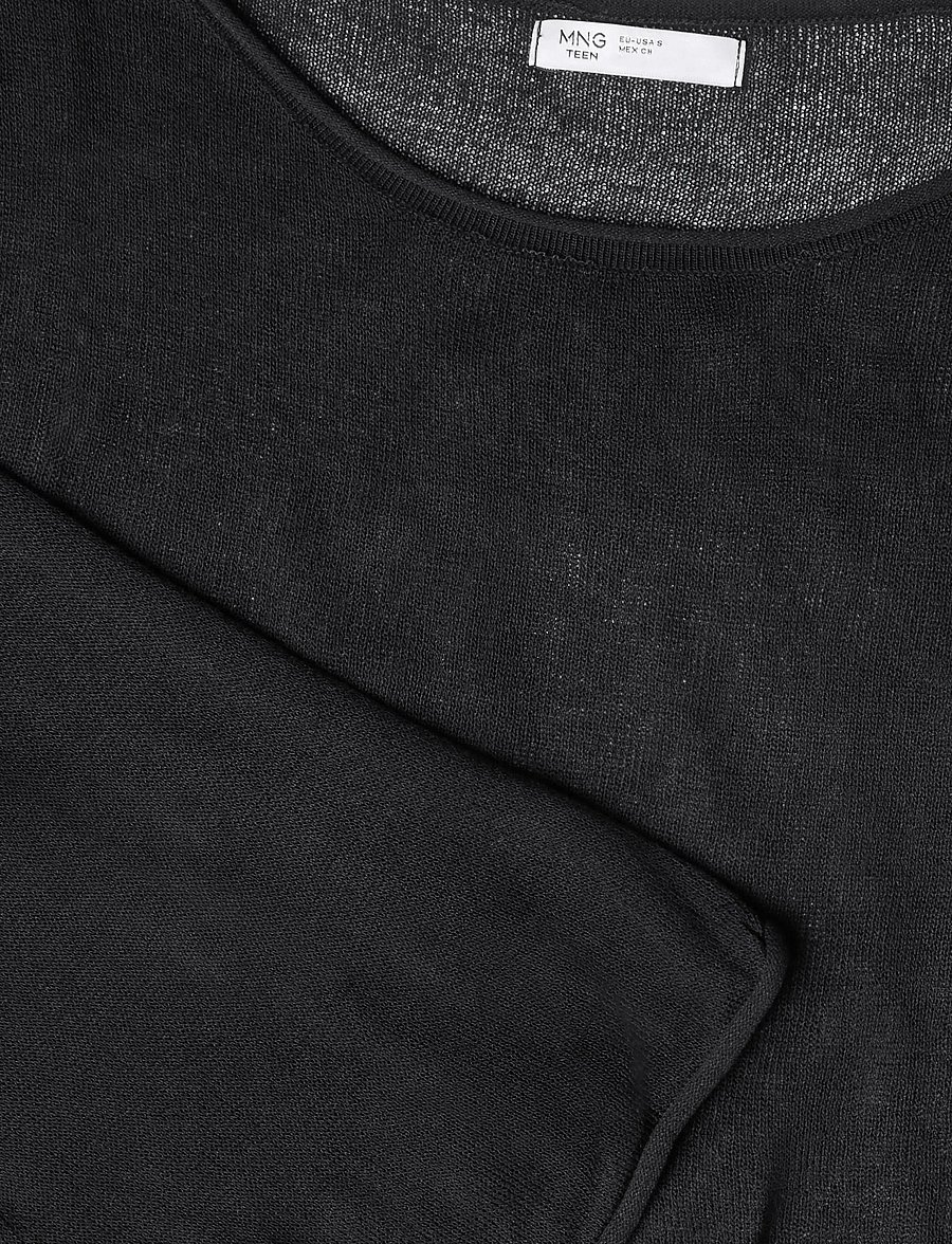 Mango Teen - Fine knit semi-transparent jumper - trøjer - black - 4