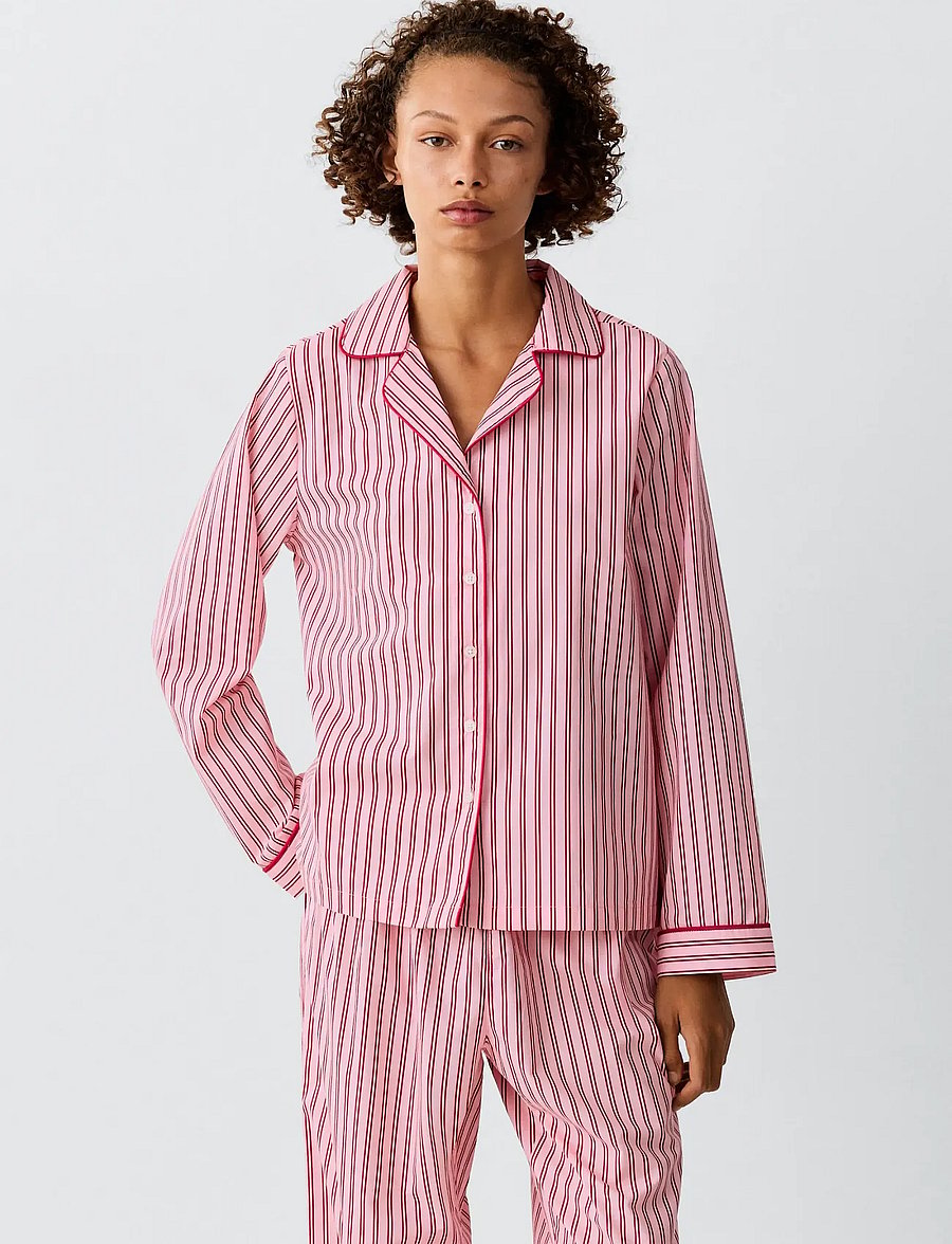 Mango Teen - Striped pyjama set - pyjamassæt - pink - 0