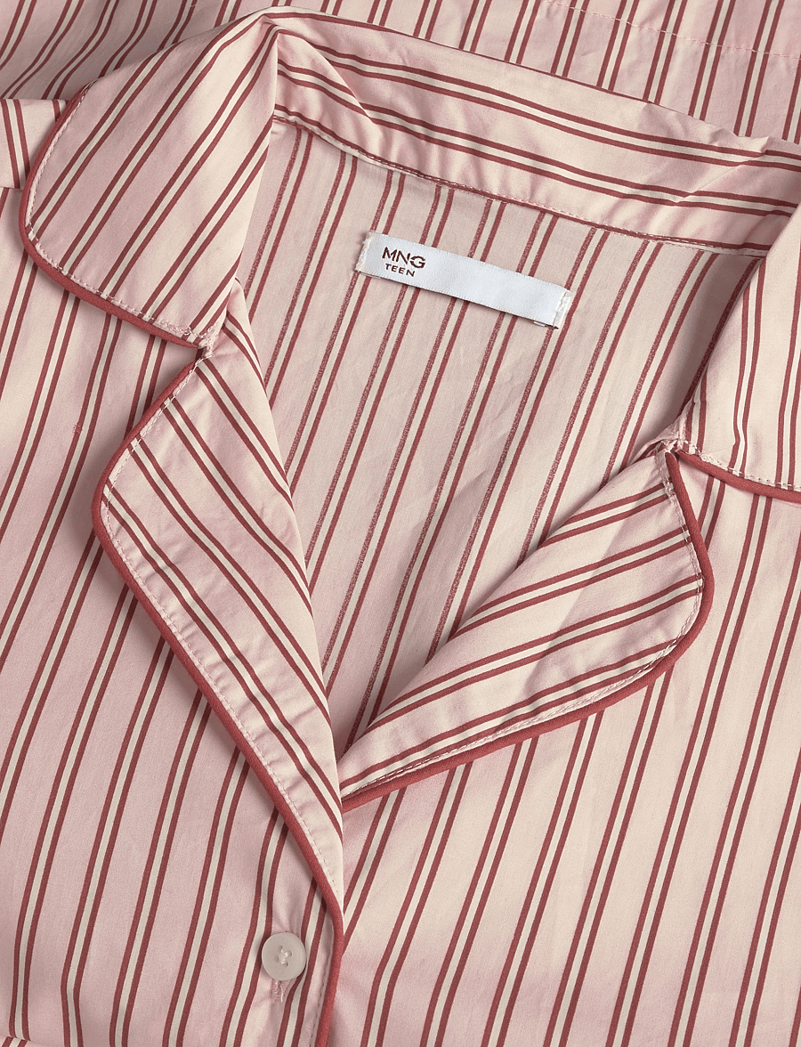 Mango Teen - Striped pyjama set - pyjamassæt - pink - 5