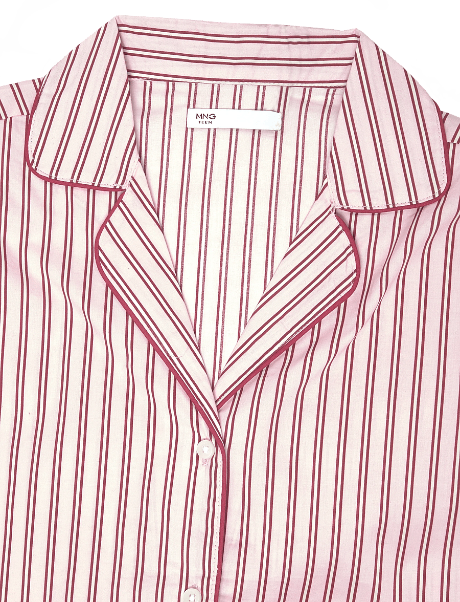 Mango Teen - Striped pyjama set - pyjamassæt - pink - 4