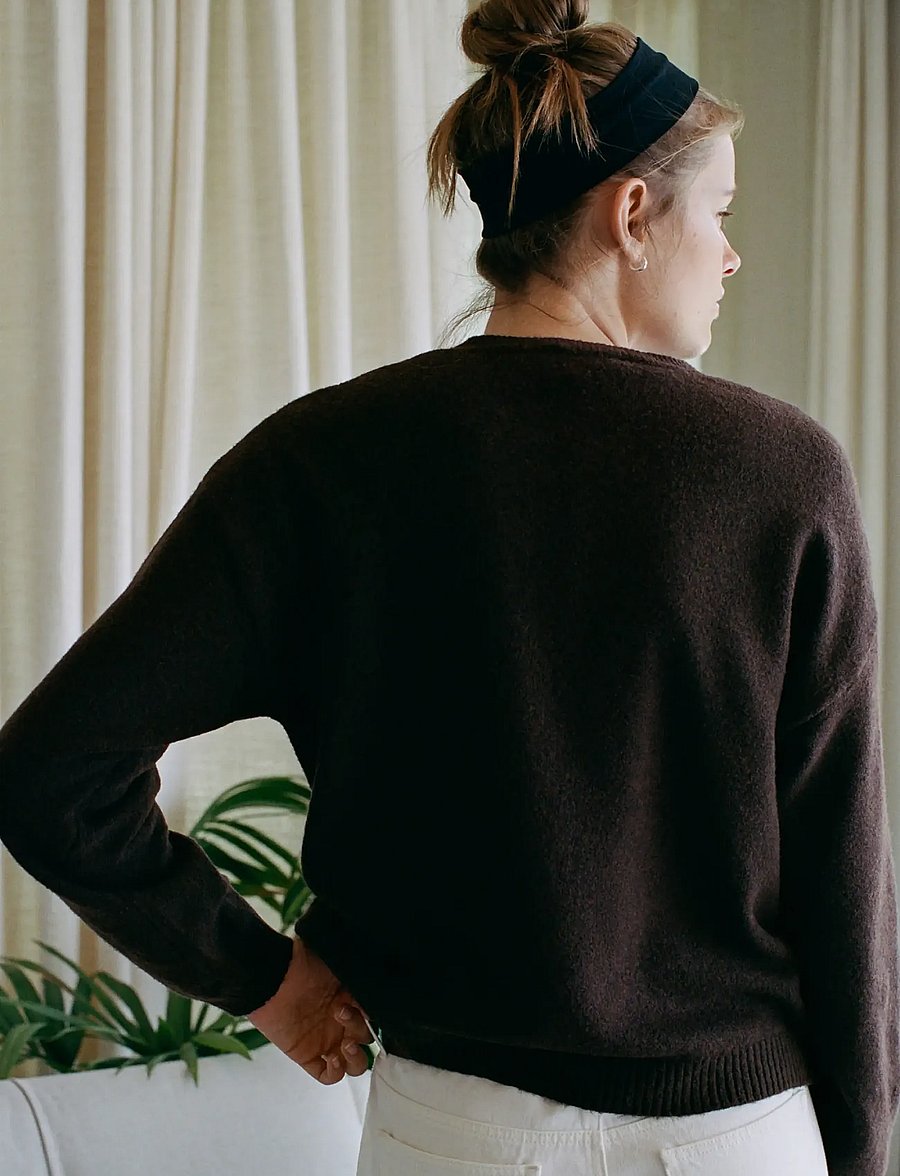 Mango Teen - Ribbed neck sweater - trøjer - brown - 3
