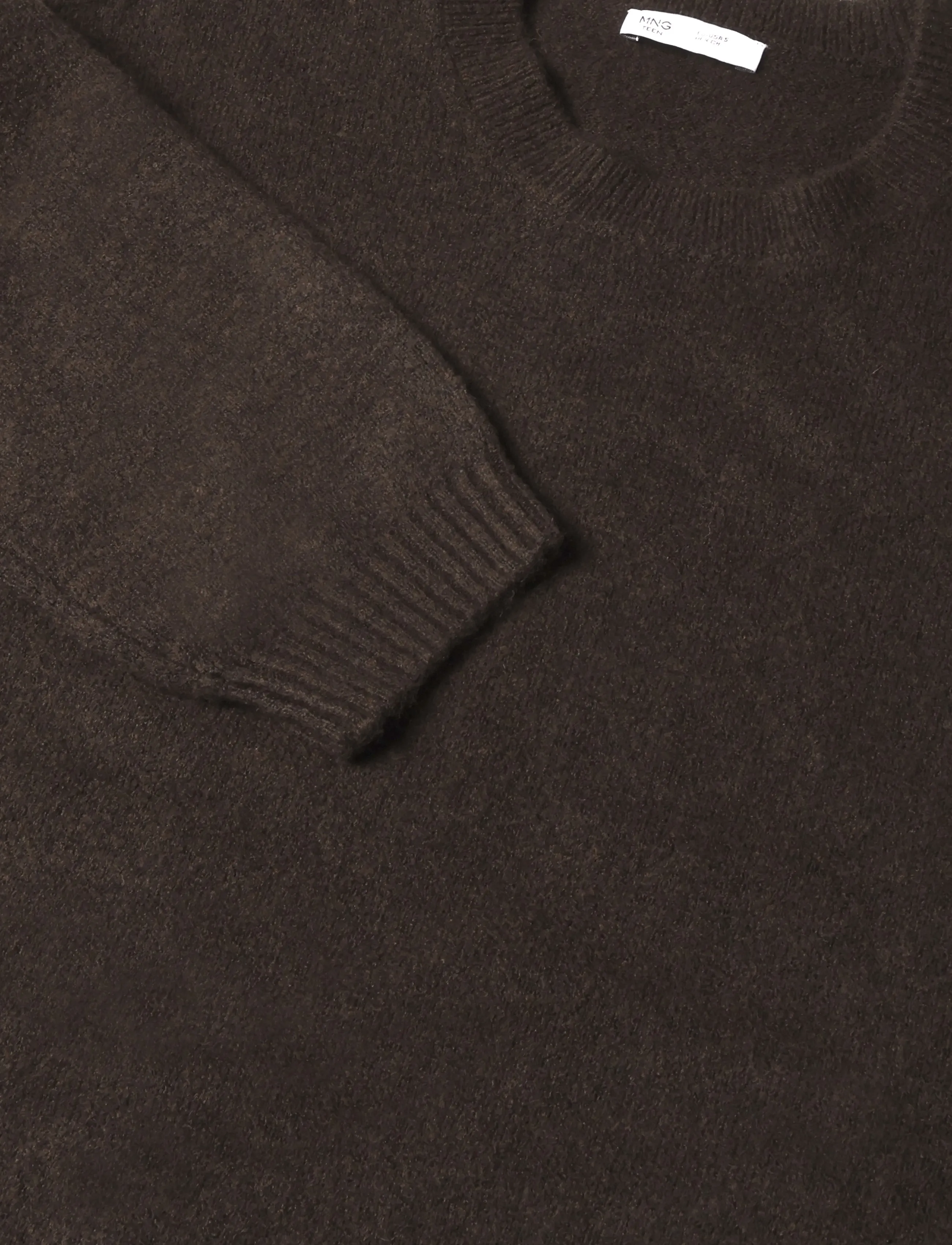 Mango Teen - Ribbed neck sweater - trøjer - brown - 4