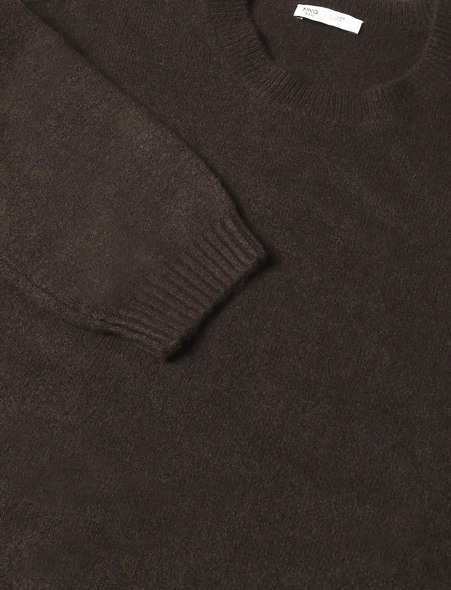 Mango Teen - Ribbed neck sweater - trøjer - brown - 4