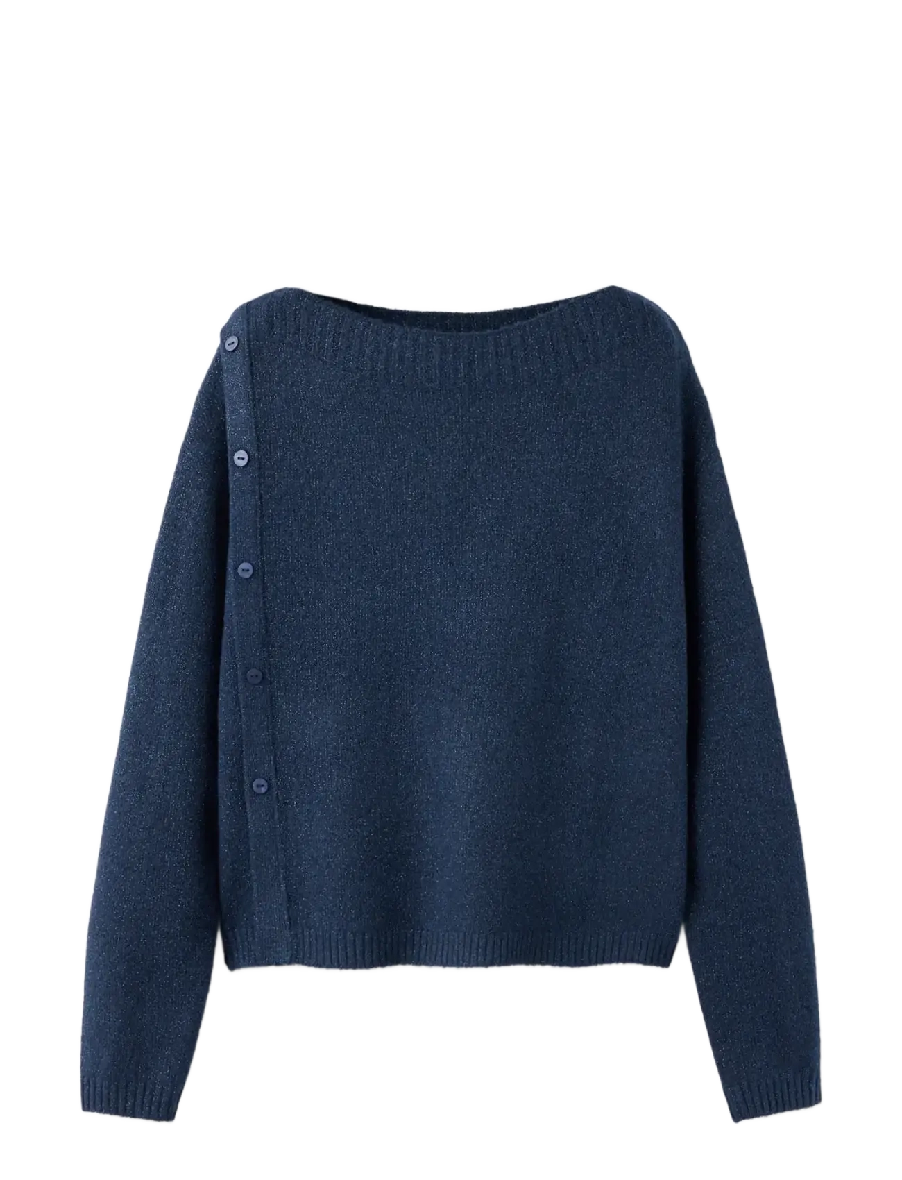Mango Teen Lurex jumper with buttons - Kläder - NAVY / navy