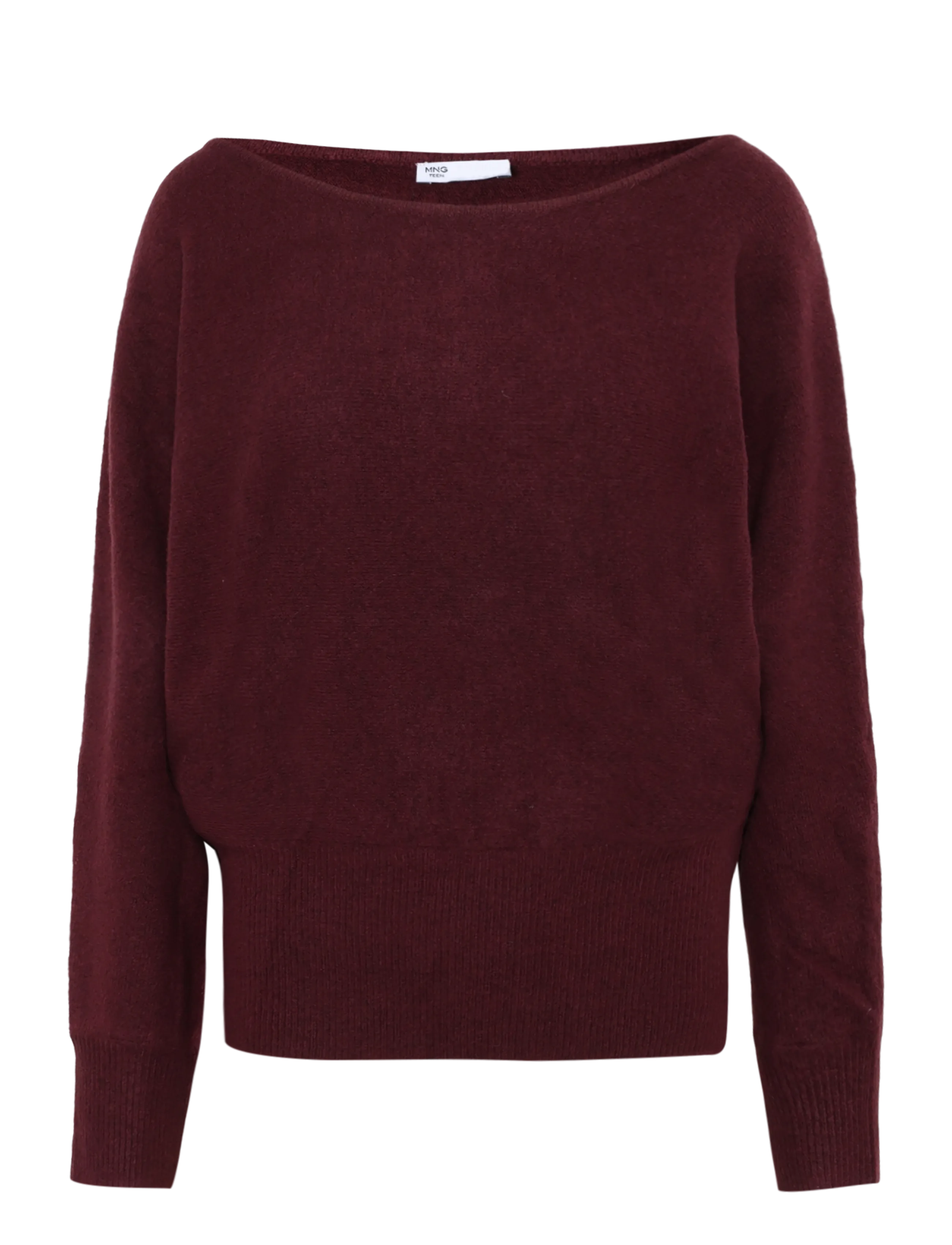 Mango Teen Batwing-sleeve jersey - Stickat - DARK RED / burgundy