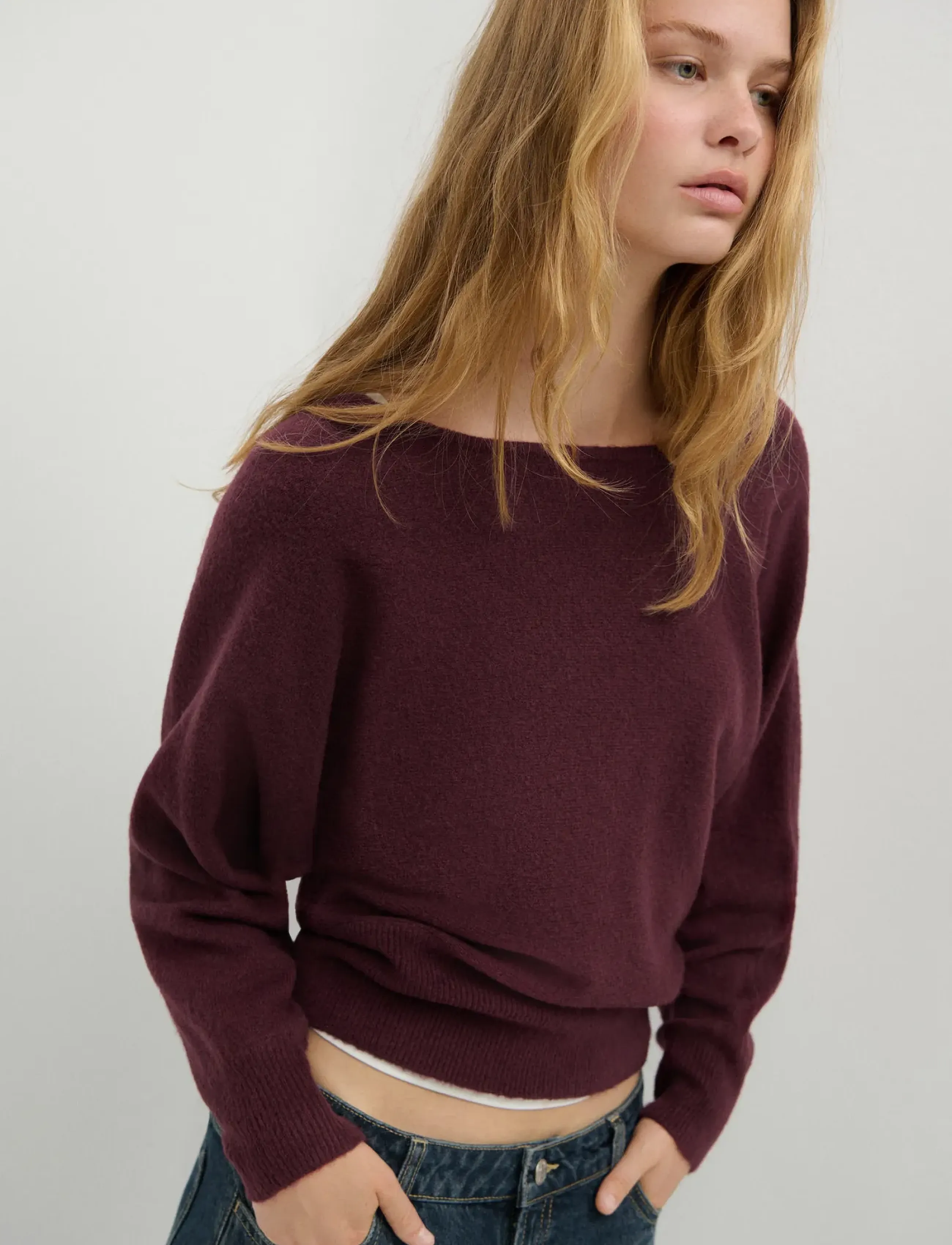 Mango Teen - Batwing-sleeve jersey - dark red - 0
