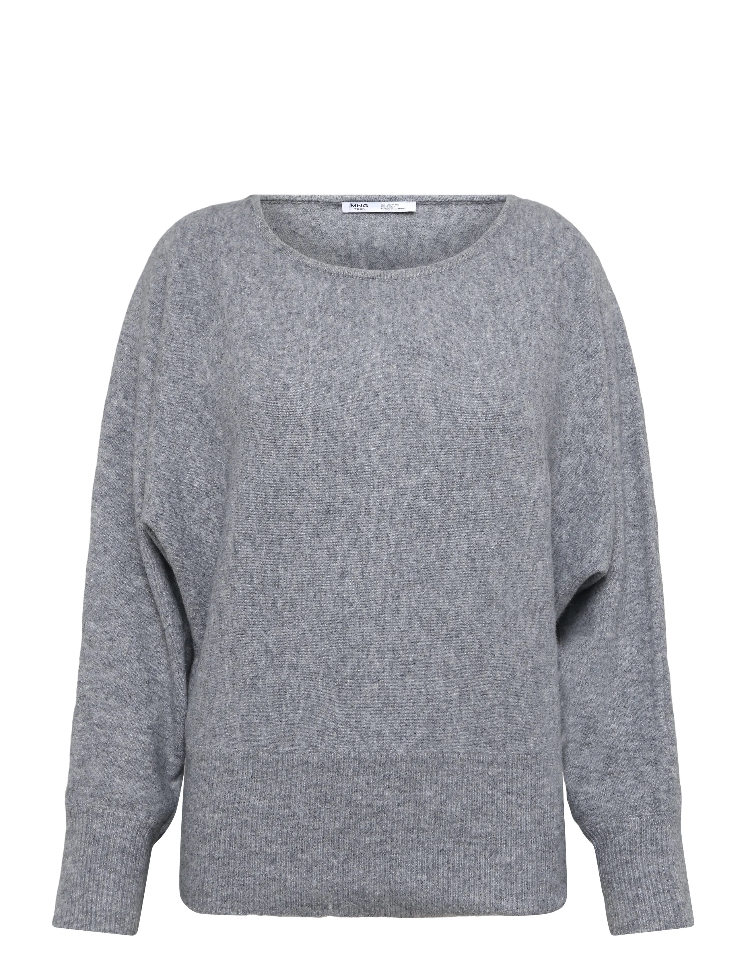 Mango Teen Batwing-sleeve jersey - Strik - MEDIUM GREY / grey