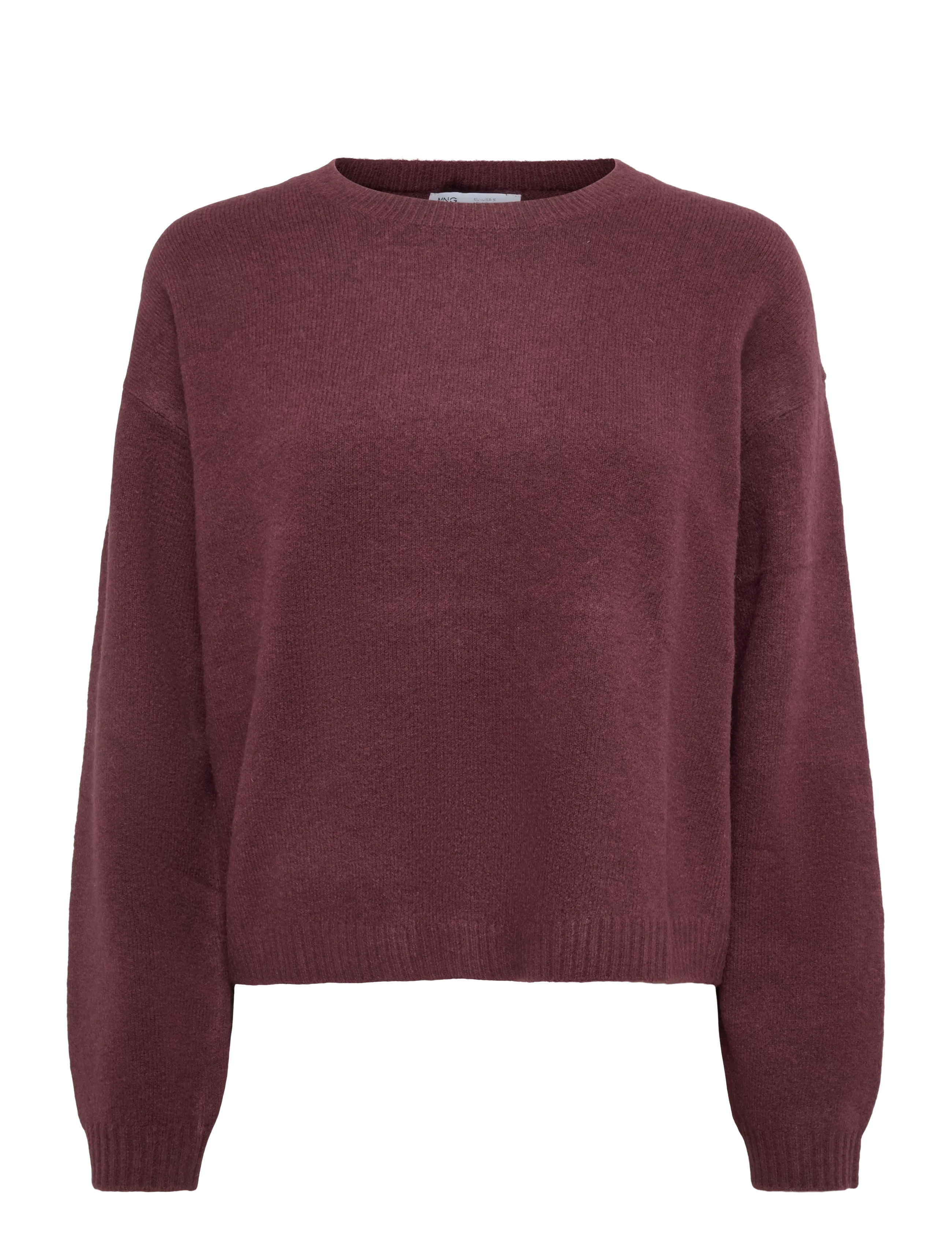 Mango Teen Ribbed neck sweater - Strik - DARK RED / burgundy