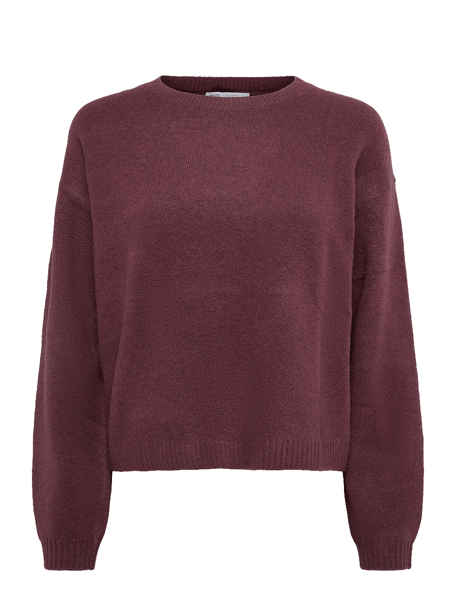 Mango Teen - Ribbed neck sweater - stickade tröjor - dark red - 1