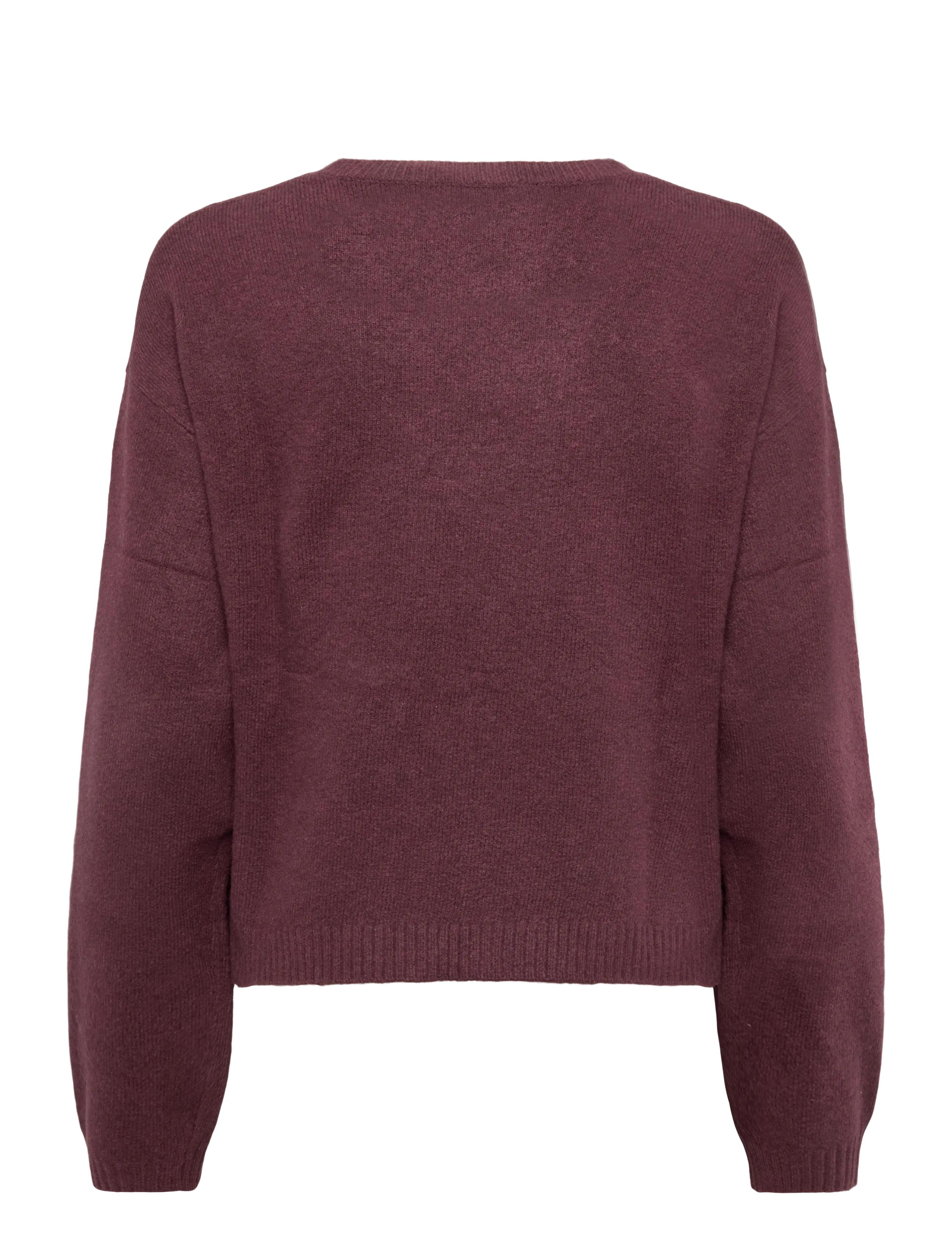 Mango Teen - Ribbed neck sweater - trøjer - dark red - 1