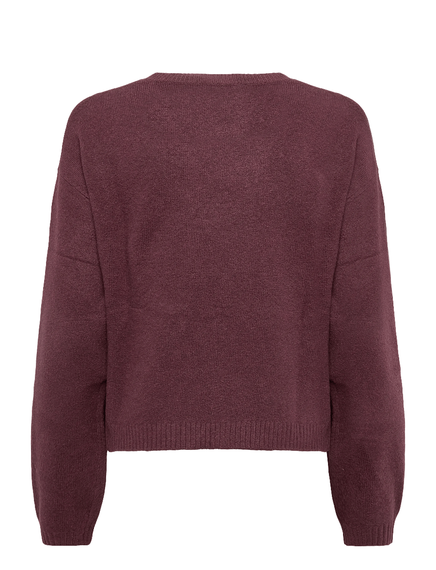 Mango Teen - Ribbed neck sweater - stickade tröjor - dark red - 2