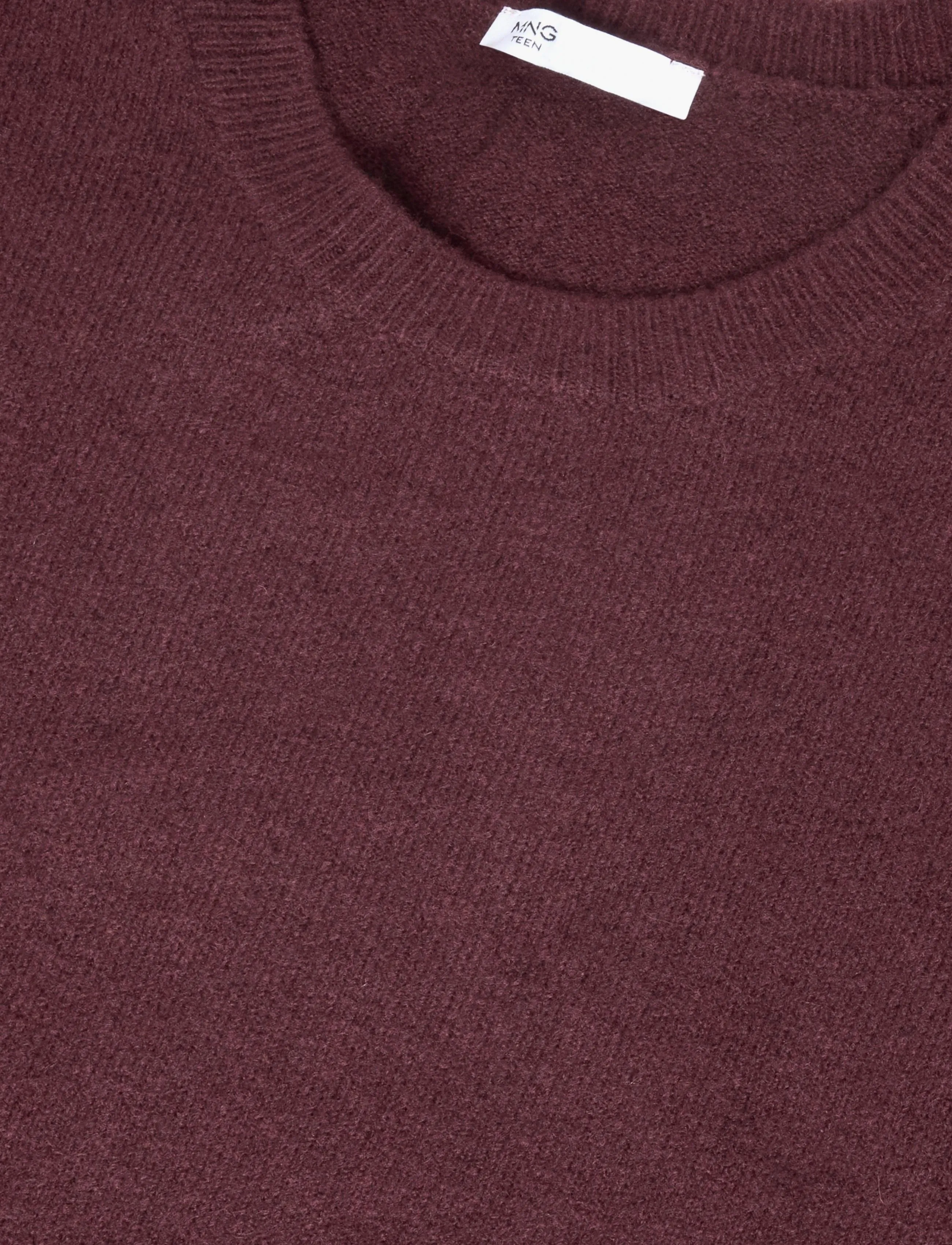 Mango Teen - Ribbed neck sweater - trøjer - dark red - 2