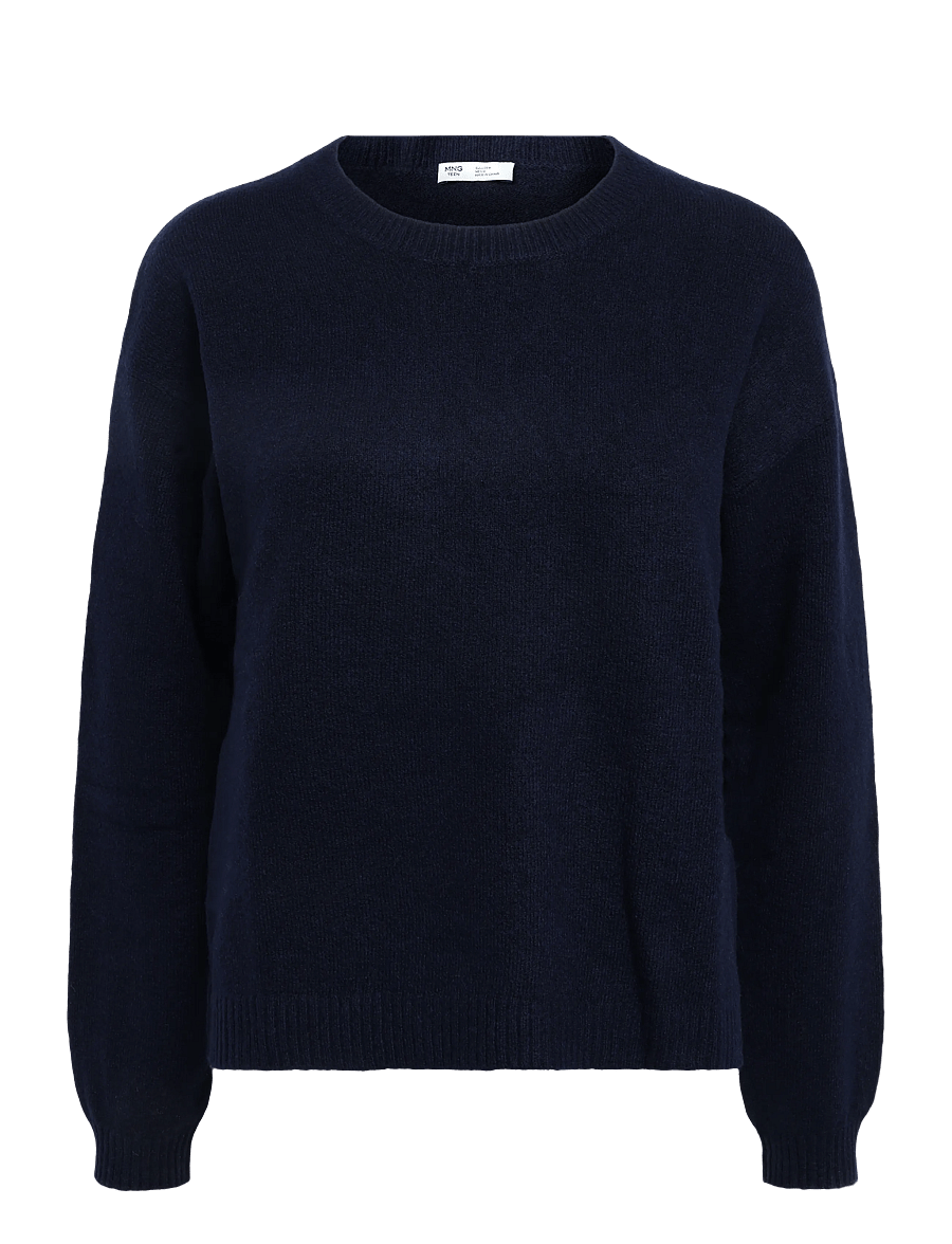 Mango Teen - Ribbed neck sweater - trøjer - navy - 0