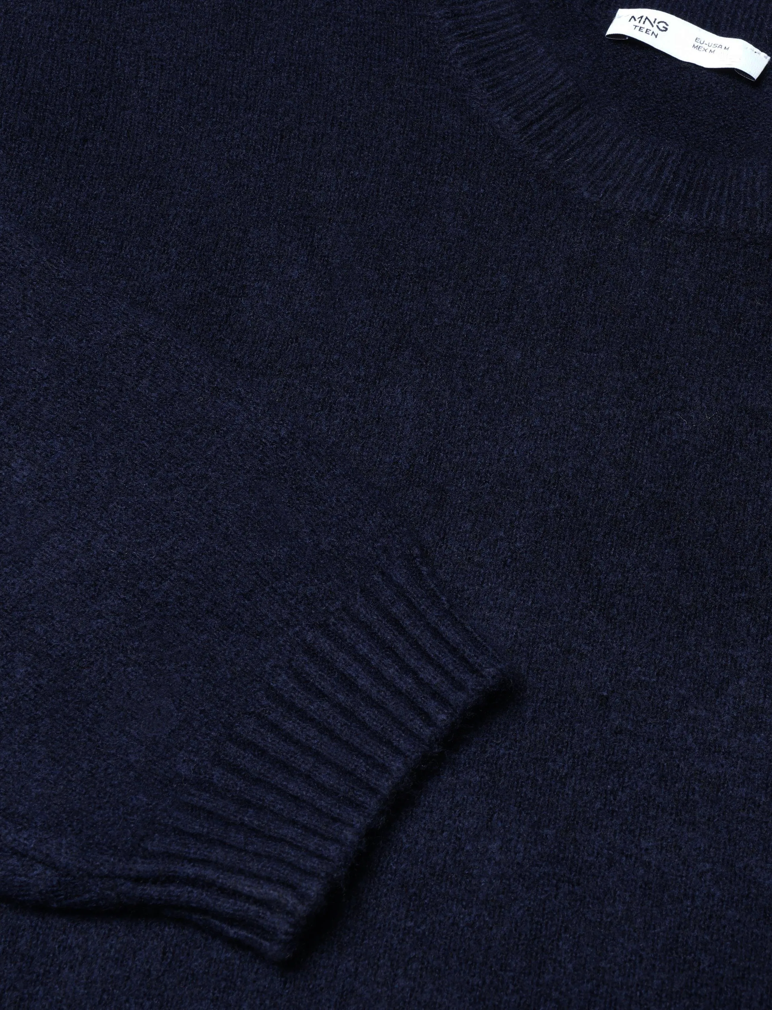 Mango Teen - Ribbed neck sweater - navy - 2