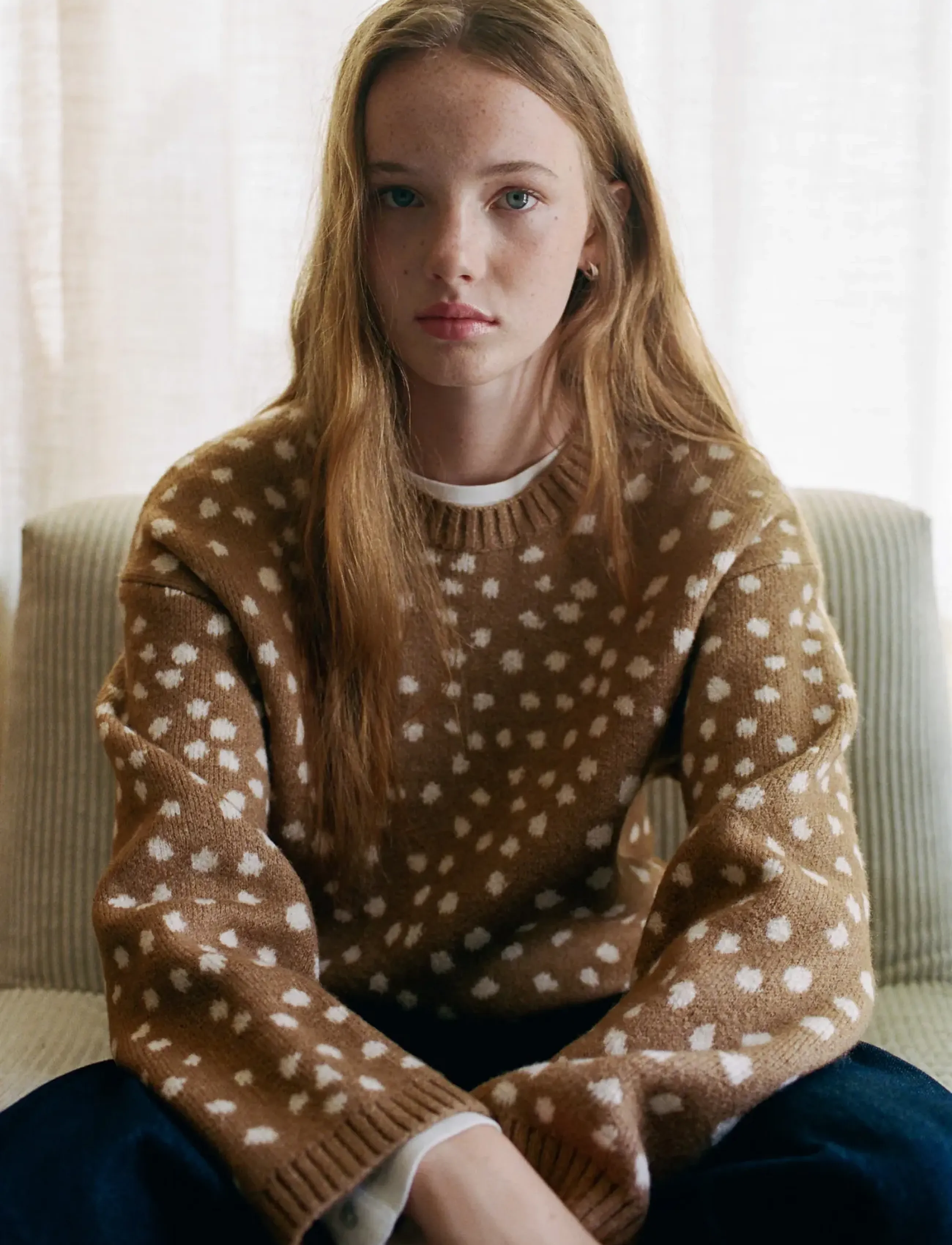 Mango Teen - Animal print sweater - stickade tröjor - medium brown - 0