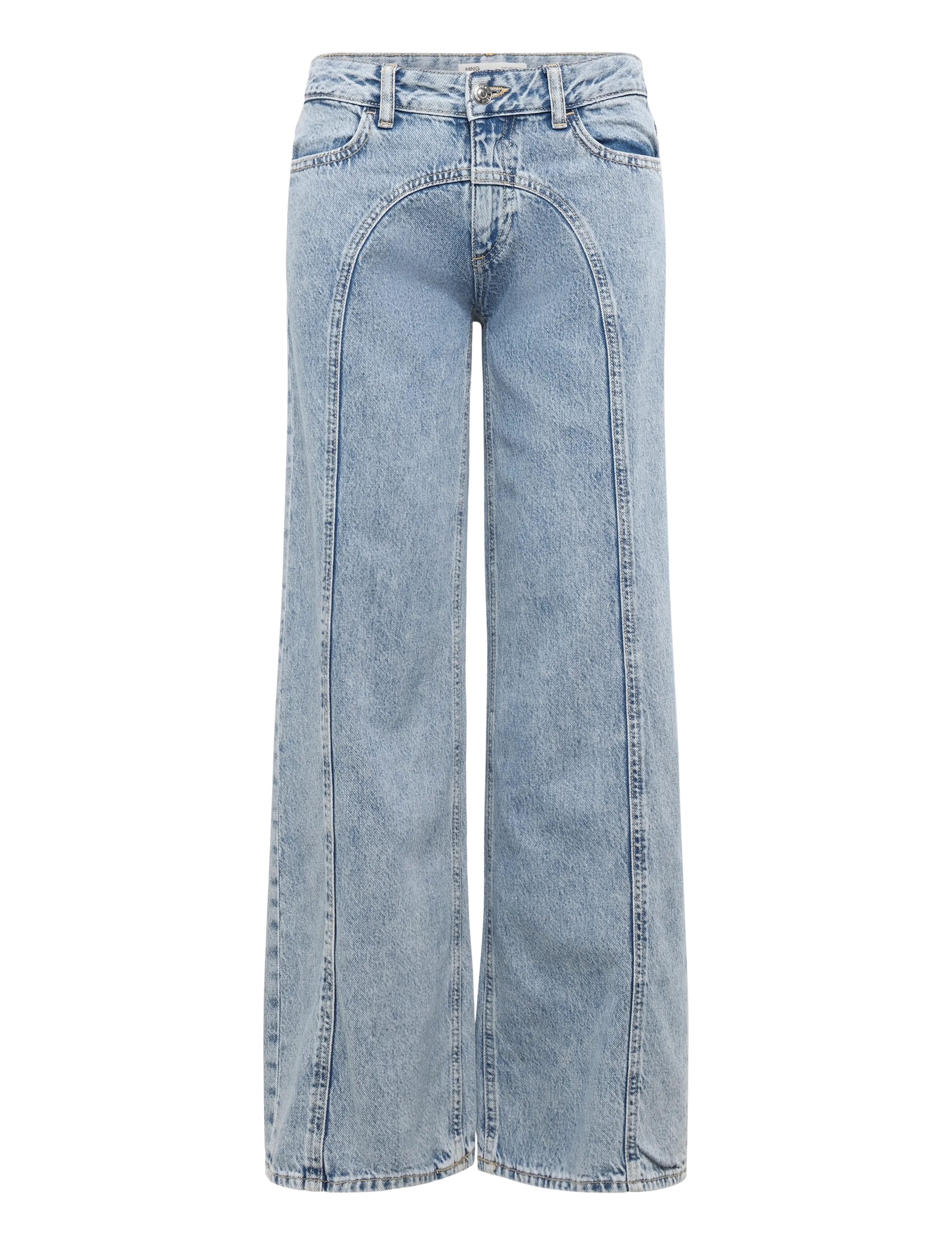 Mango Teen - Low-waist wide-leg jeans - vida jeans - open blue - 1