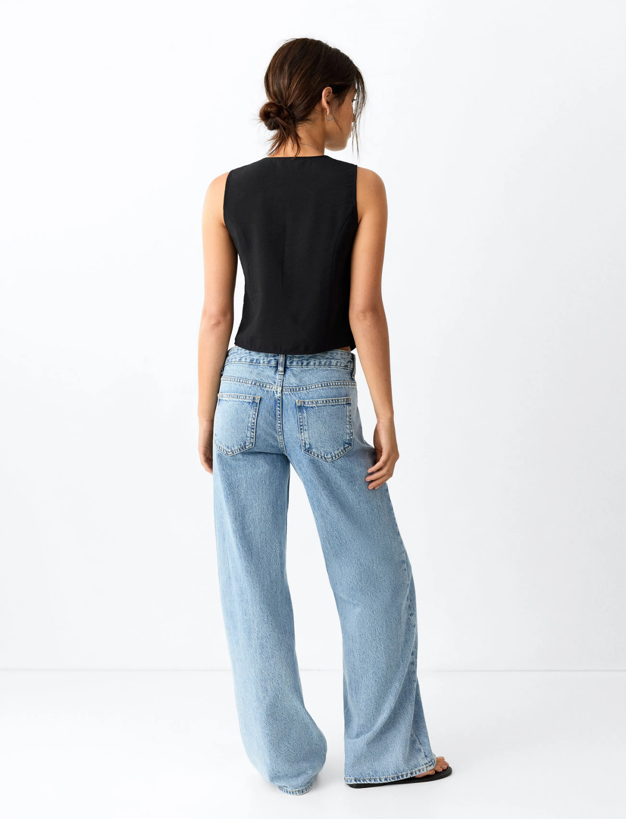 Mango Teen - Low-waist wide-leg jeans - vida jeans - open blue - 3