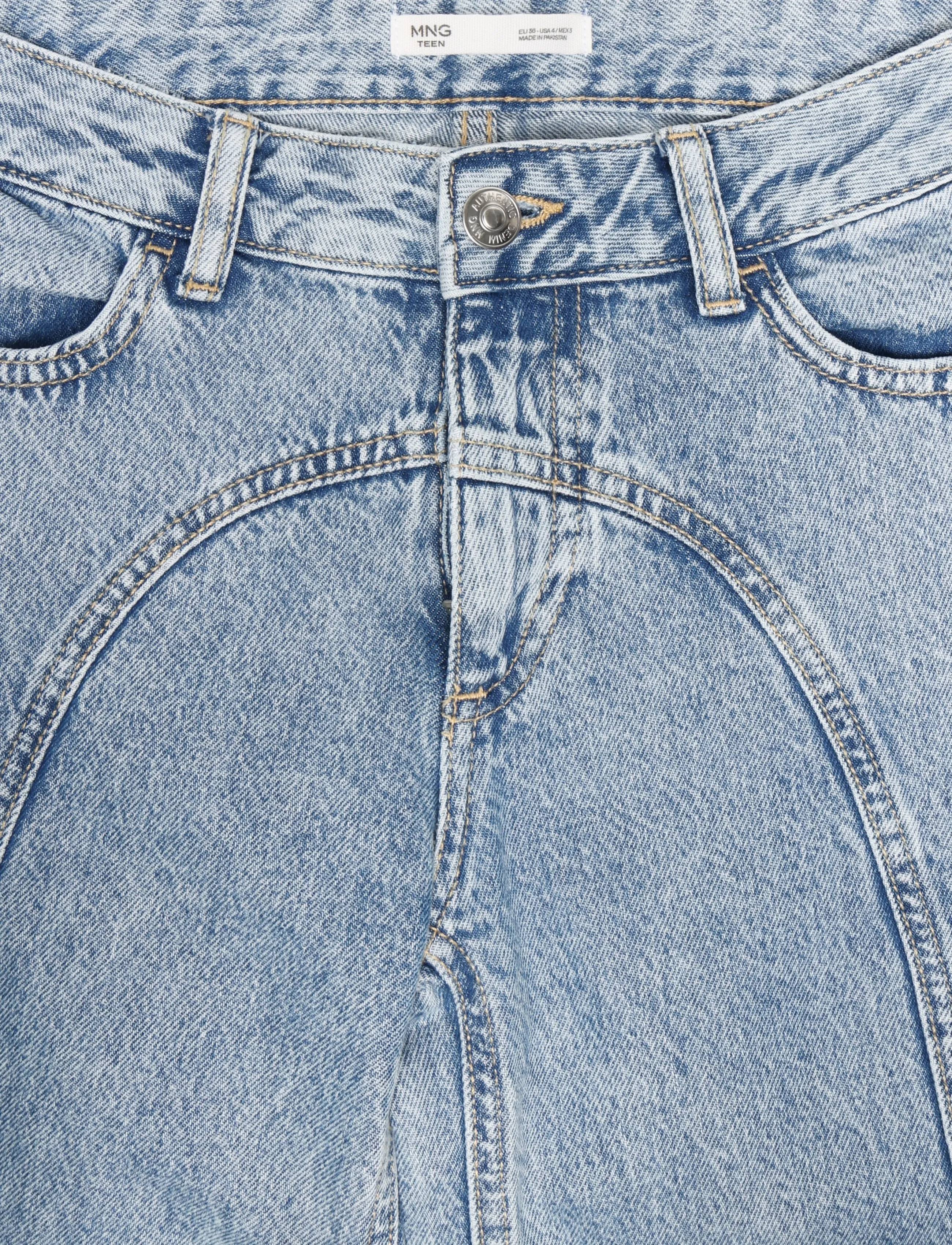 Mango Teen - Low-waist wide-leg jeans - vida jeans - open blue - 4