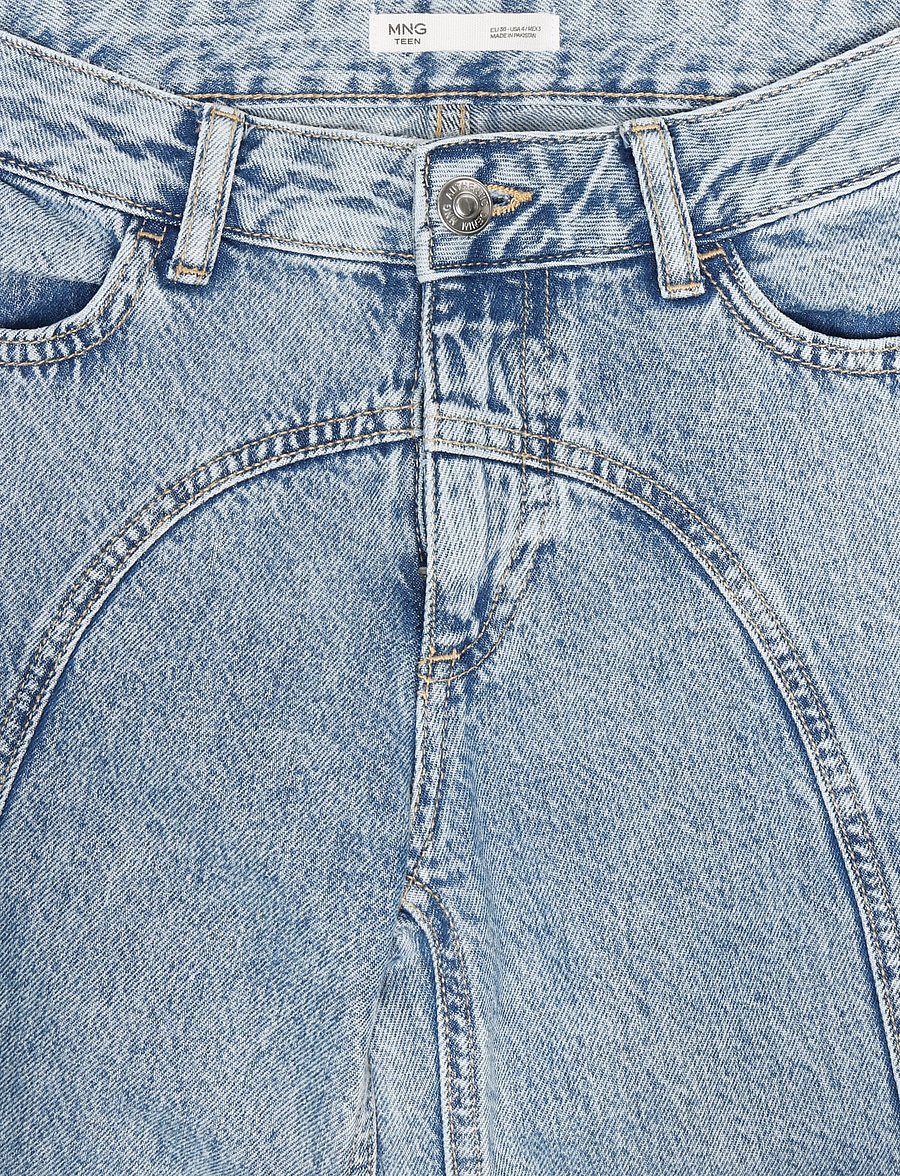 Mango Teen - Low-waist wide-leg jeans - vida jeans - open blue - 4