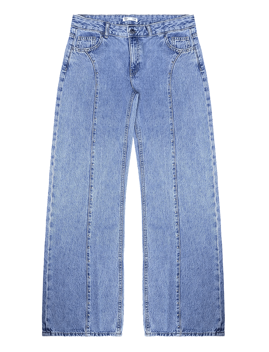 Mango Teen - Low-waist studded jeans - vida jeans - open blue - 1