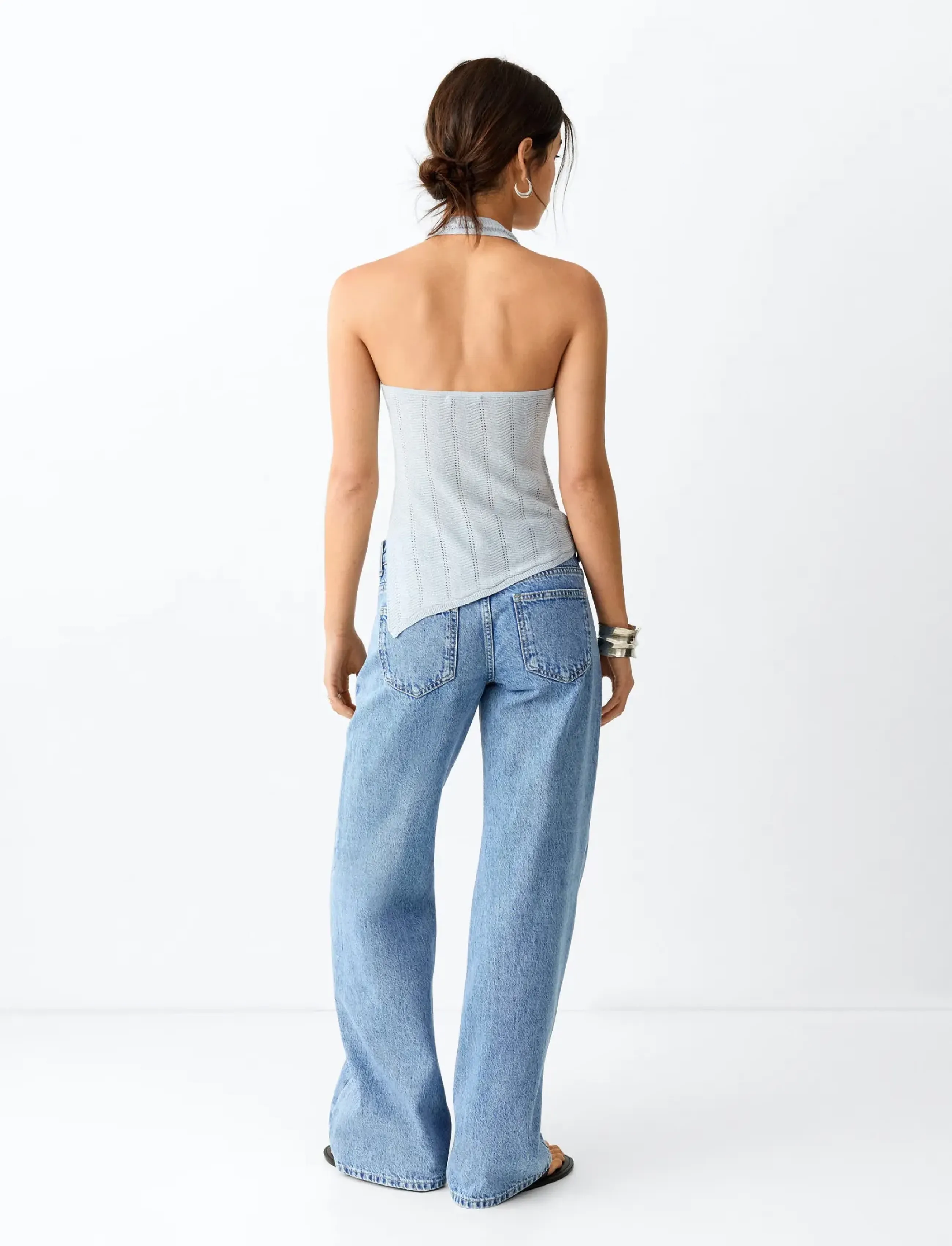 Mango Teen - Low-waist studded jeans - vida jeans - open blue - 3