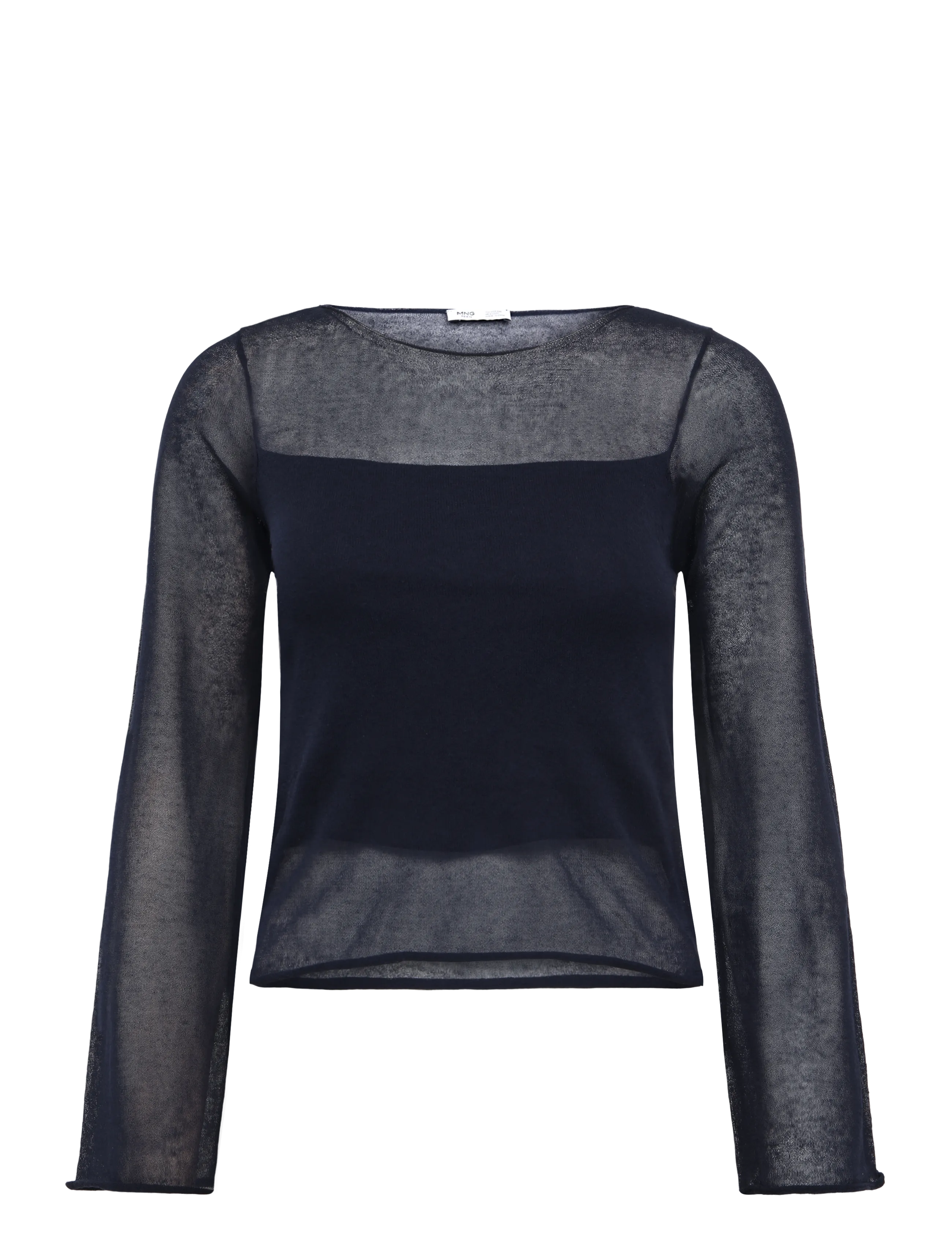 Mango Teen Semi-transparent cotton jumper - Mango Teen - NAVY / navy