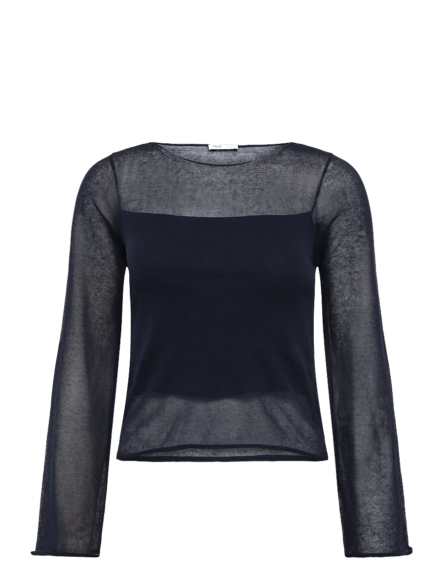 Mango Teen - Semi-transparent cotton jumper - trøjer - navy - 1