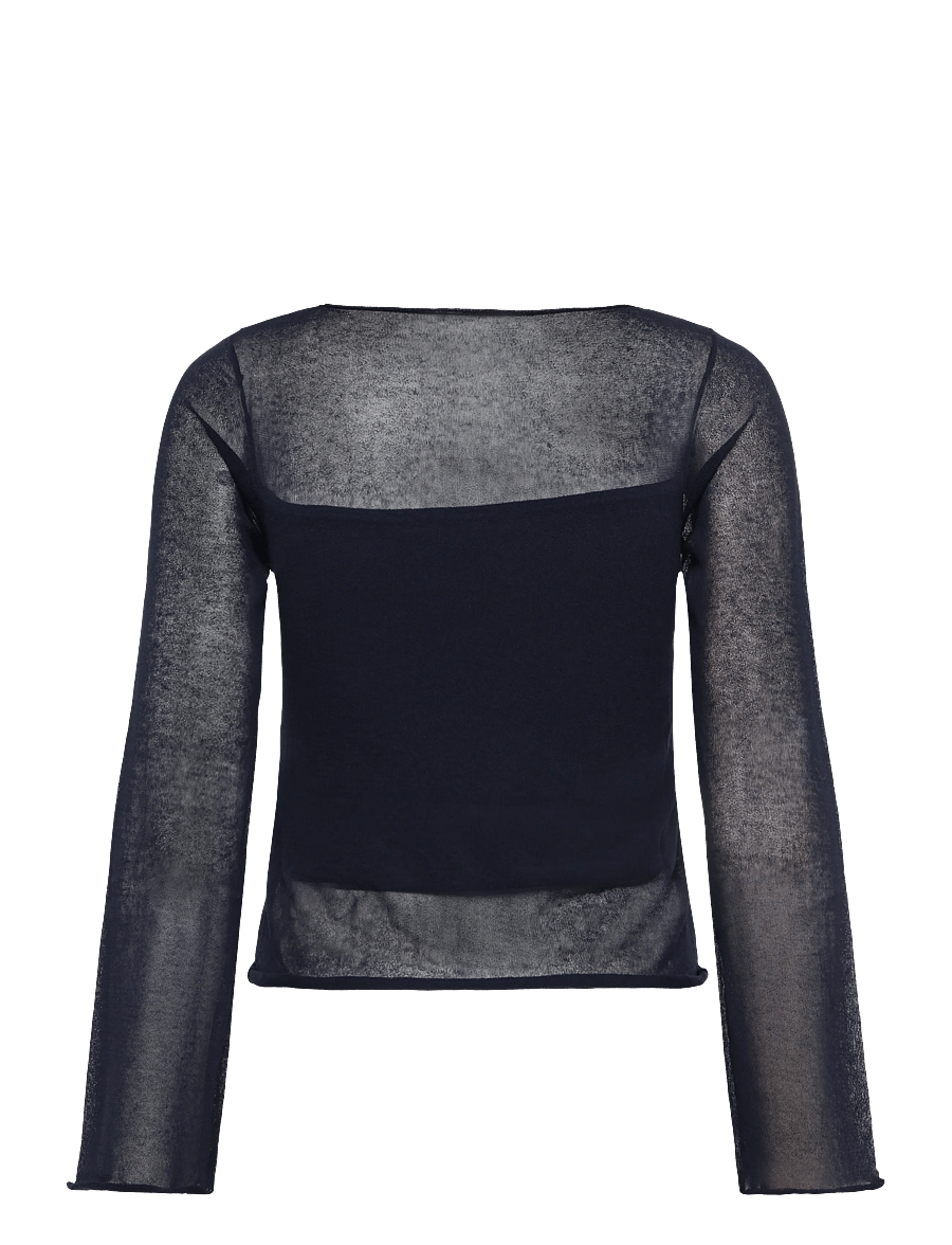 Mango Teen - Semi-transparent cotton jumper - trøjer - navy - 2
