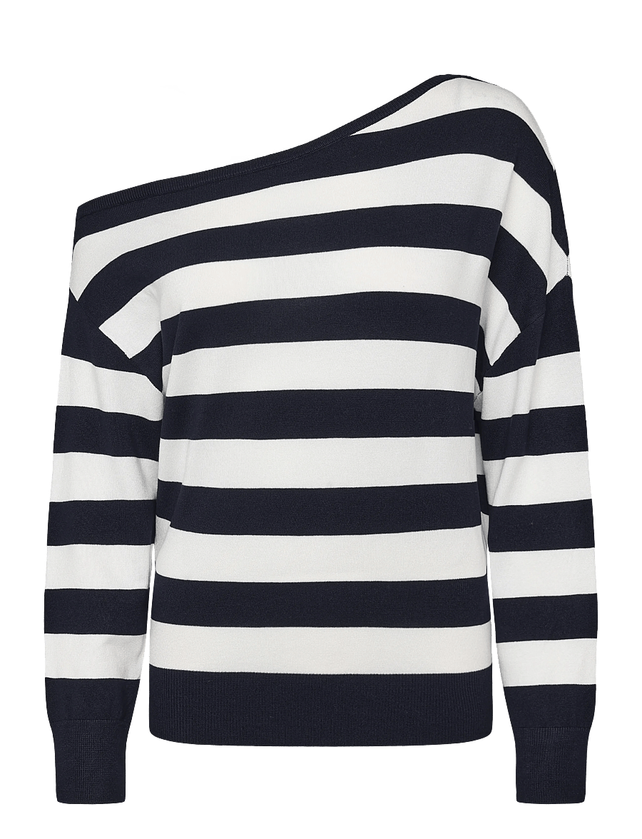 Mango Teen - Asymmetric neckline striped jersey - neulepuserot - navy - 1
