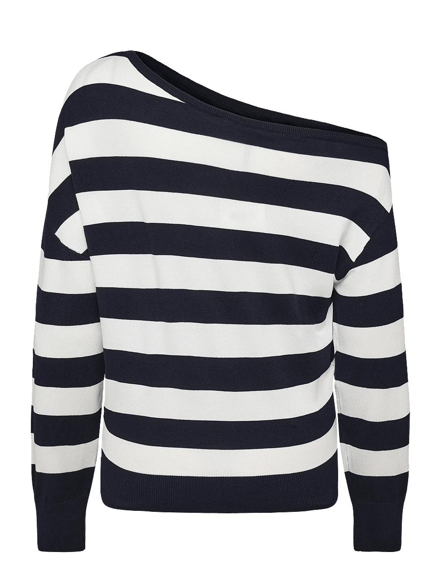Mango Teen - Asymmetric neckline striped jersey - neulepuserot - navy - 2