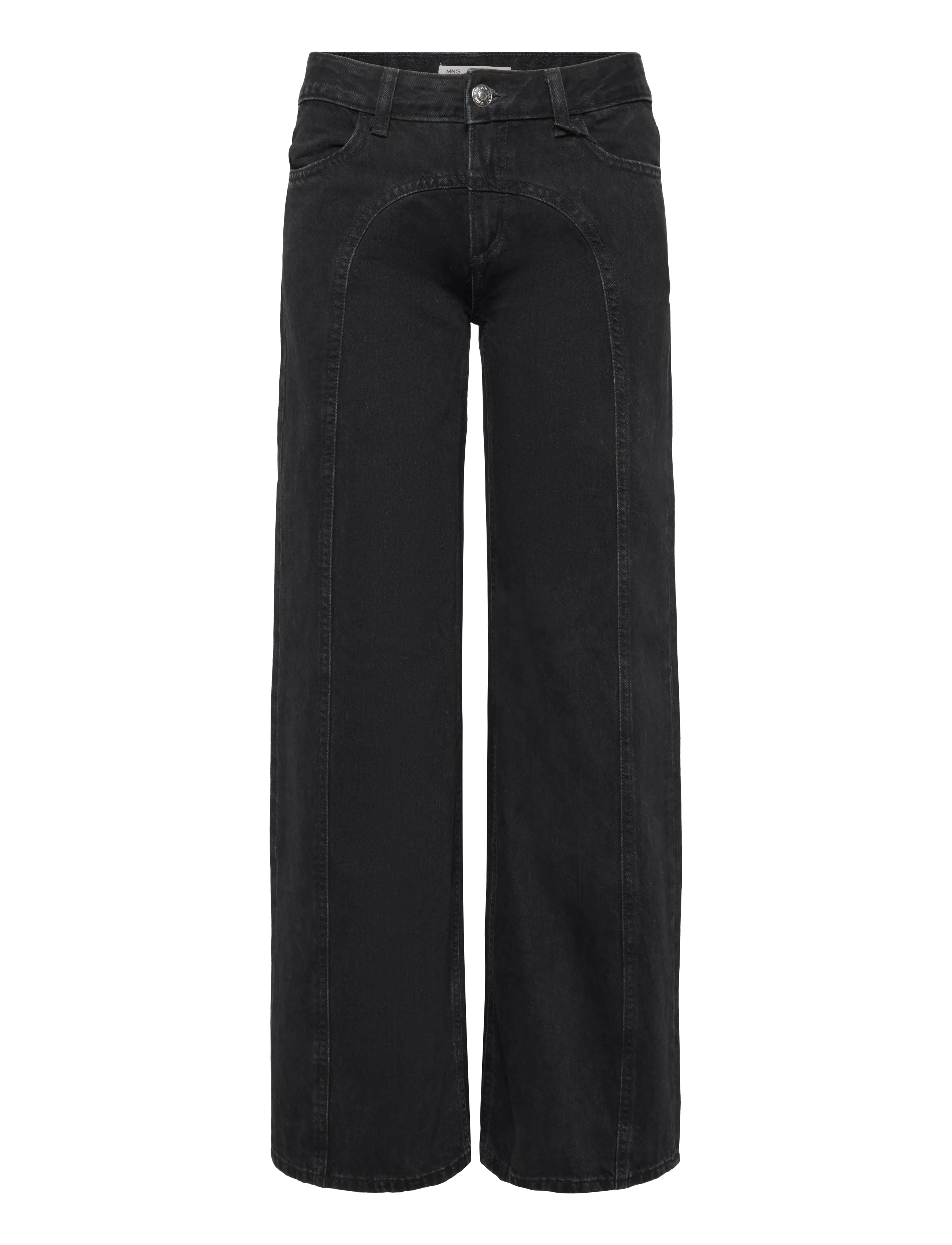 Mango Teen Wide leg stitched jeans - Jeans - OPEN GREY / grey