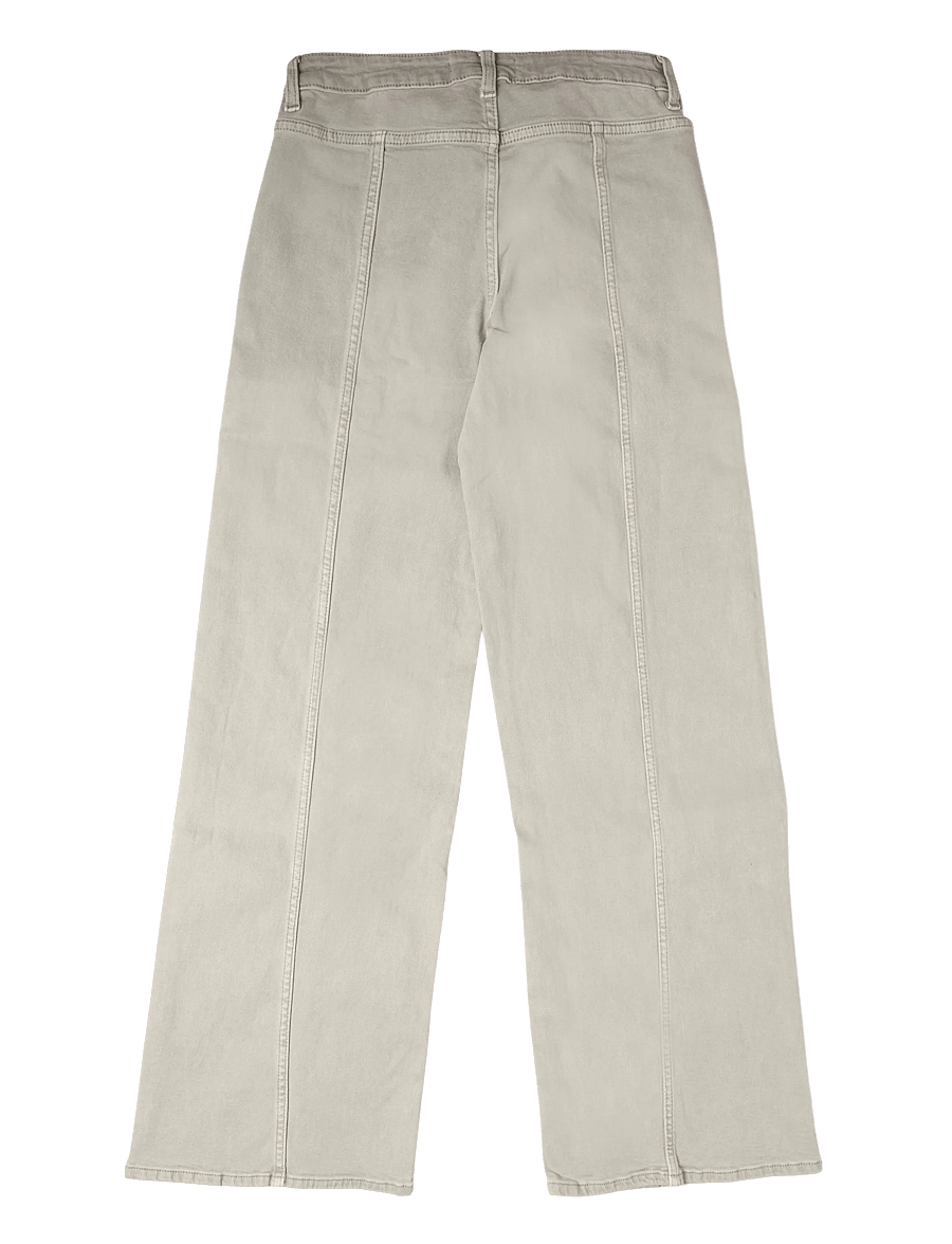 Mango Teen - Wide-leg jeans with decorative stitching - brede jeans - beige - khaki - 1