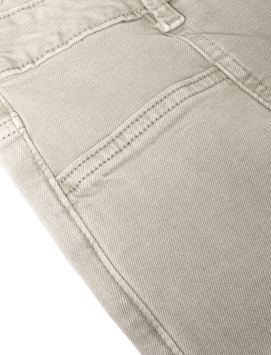 Mango Teen - Wide-leg jeans with decorative stitching - brede jeans - beige - khaki - 4