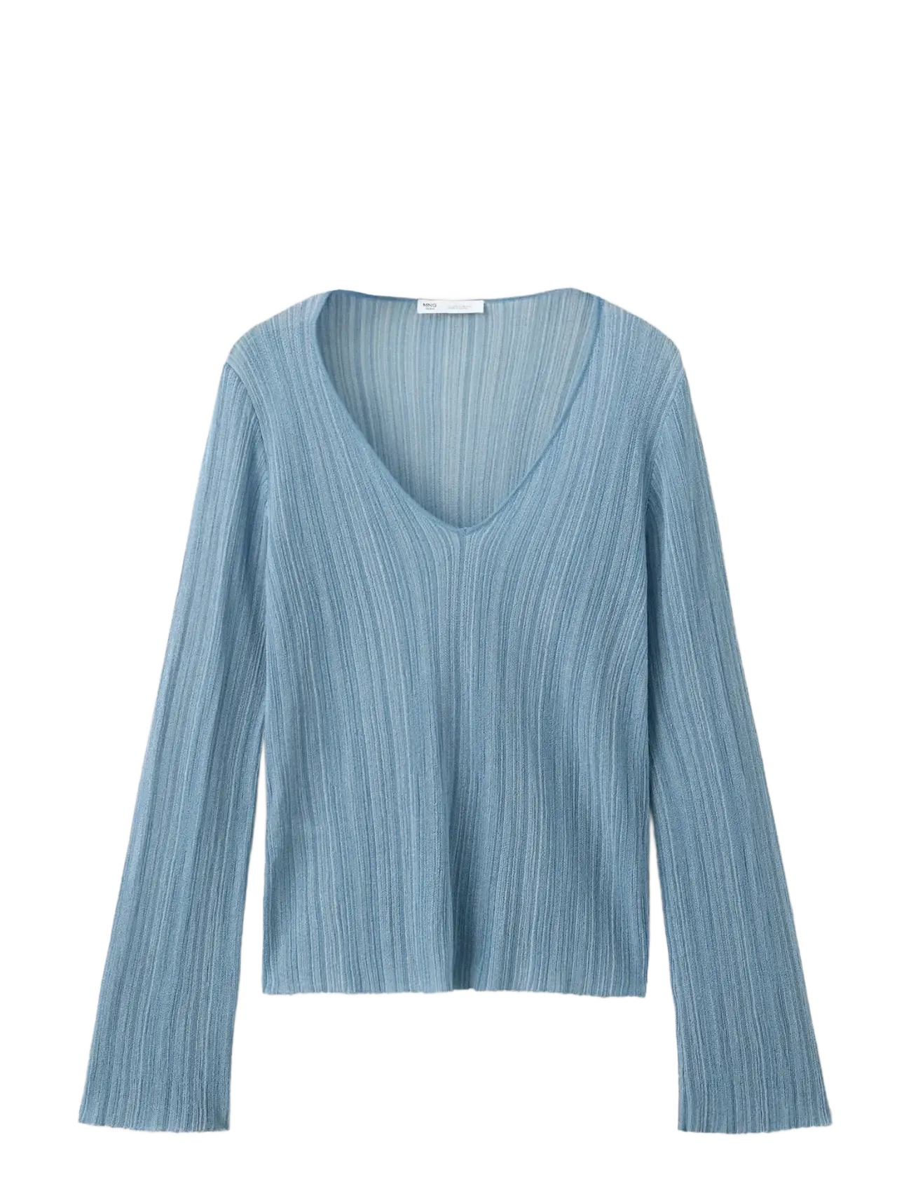 Mango Teen Lurex V-neck jumper - Tøj - MEDIUM BLUE / blue