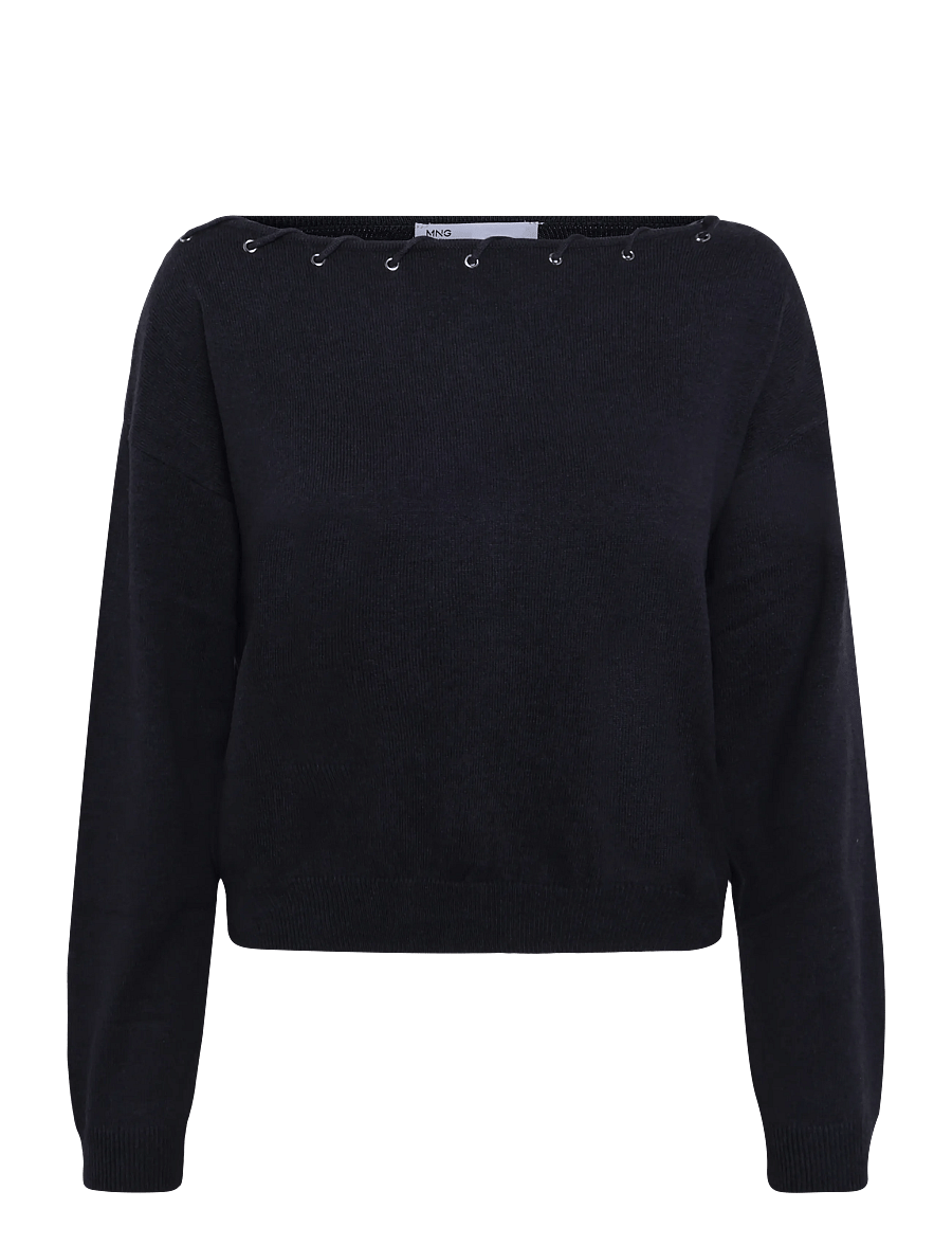 Mango Teen - Knitted jumper with neck detail - trøjer - charcoal - 0